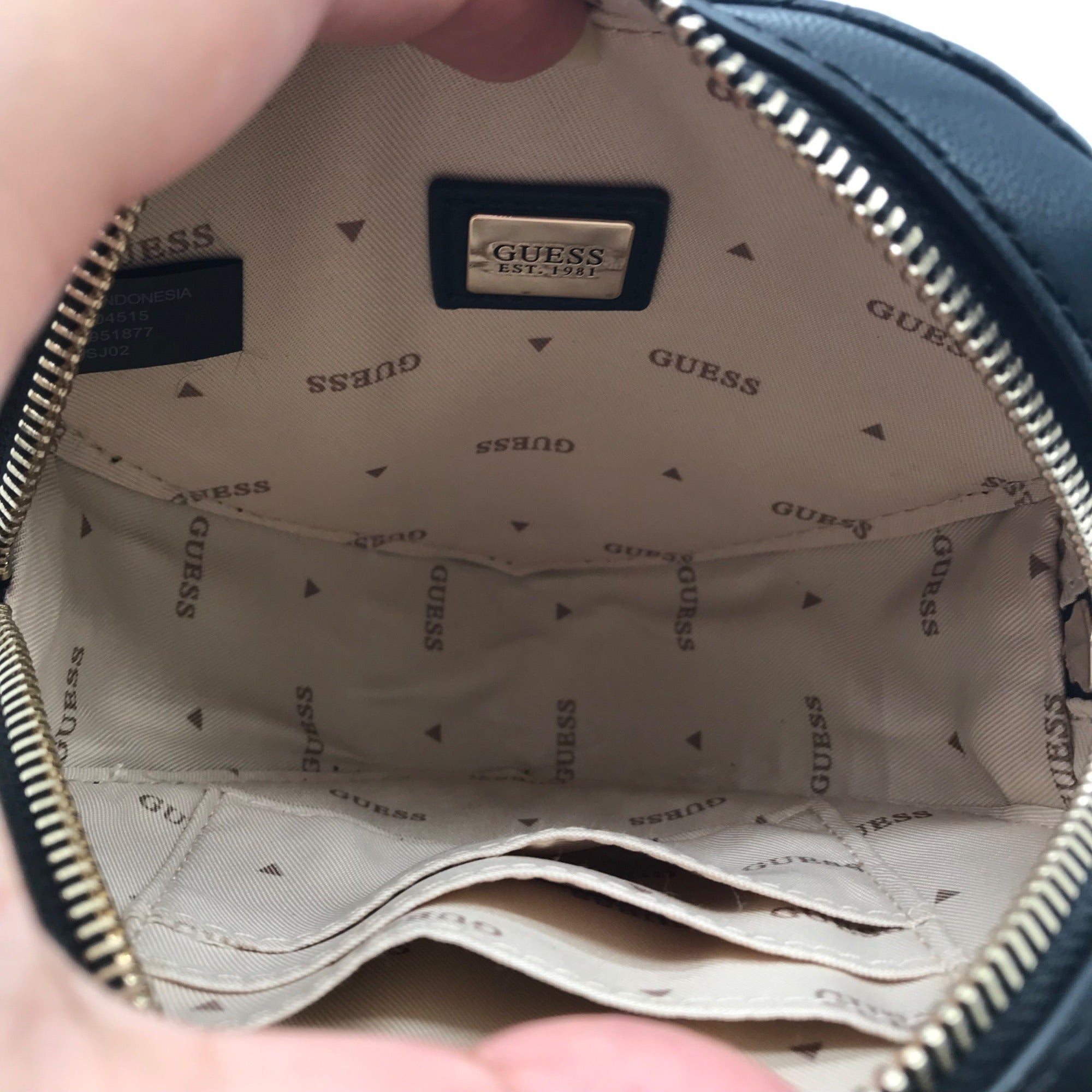 Guess Black Quilted Kori Heart Bag