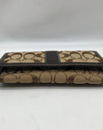 Coach Brown Canvas And Leather Monogram Trifold Wallet