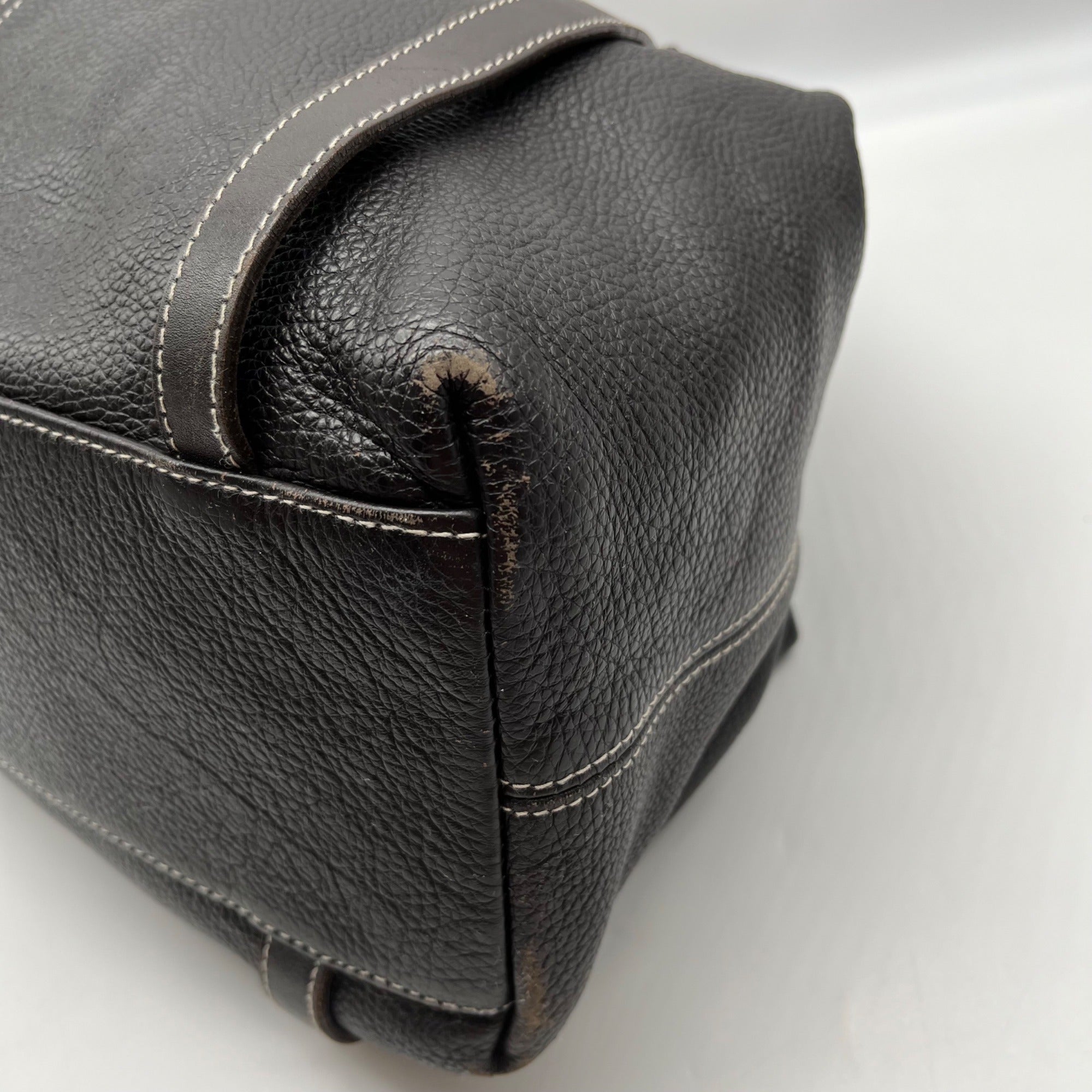 Furla Dark Brown Leather Hobo Shoulder Bag