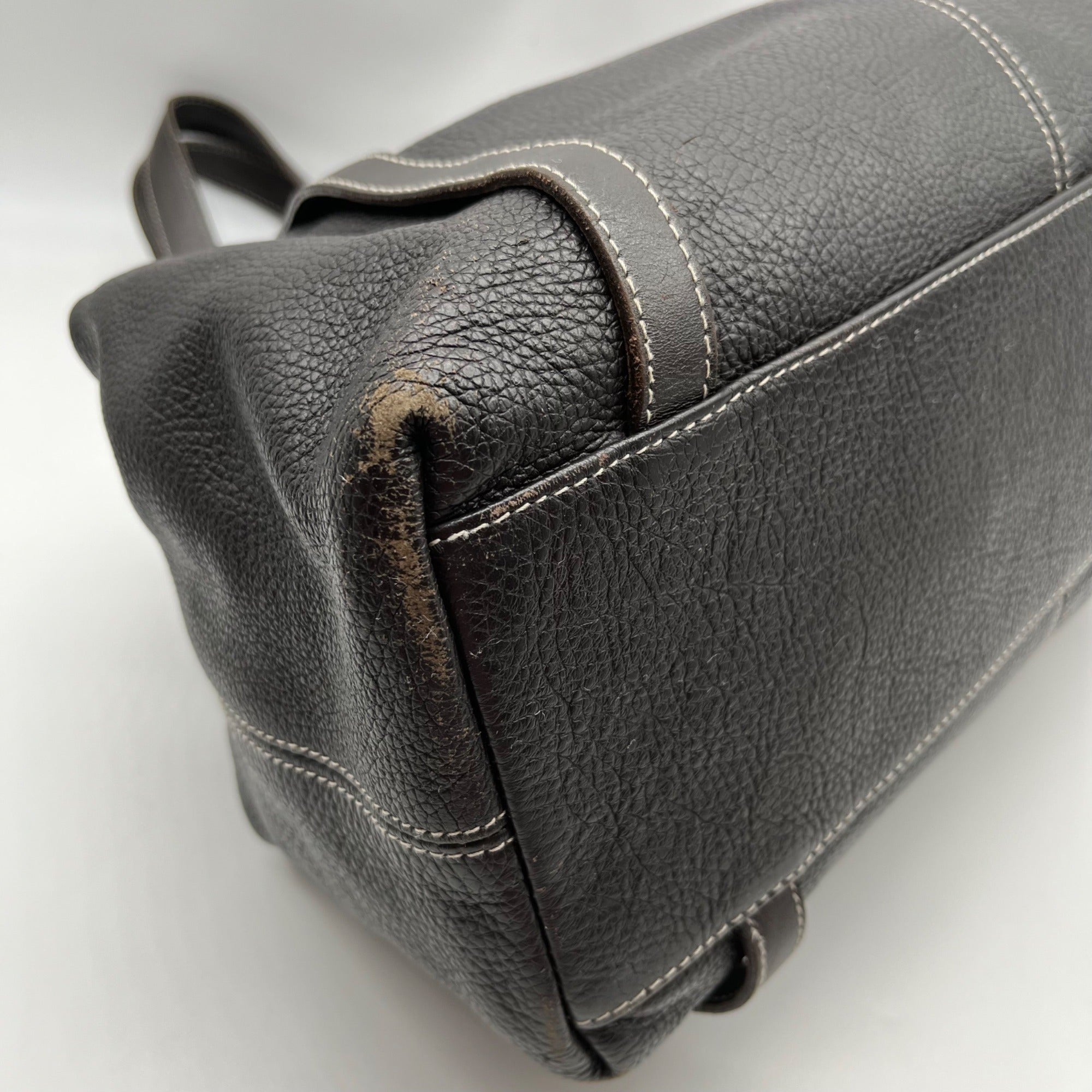 Furla Dark Brown Leather Hobo Shoulder Bag