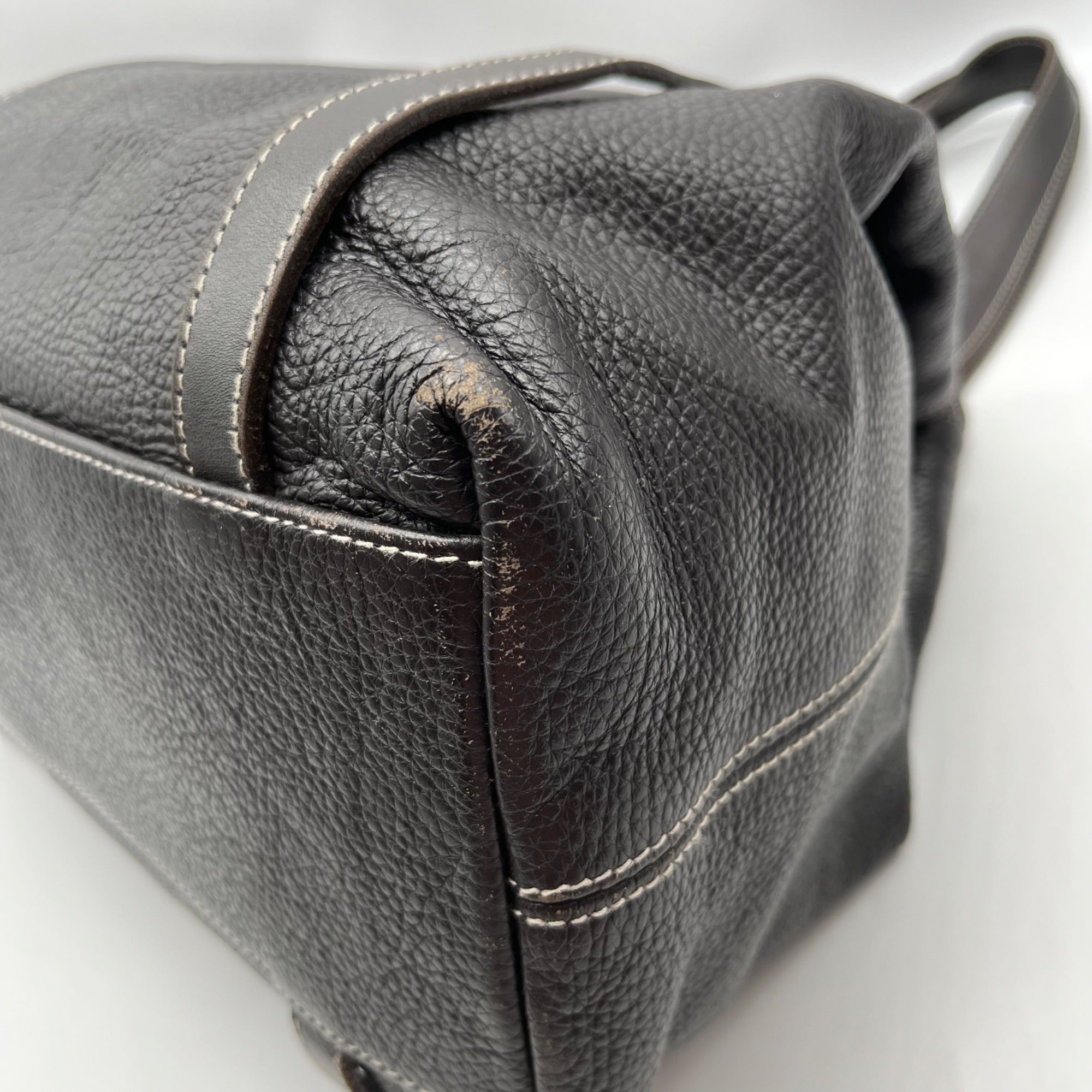 Furla Dark Brown Leather Hobo Shoulder Bag