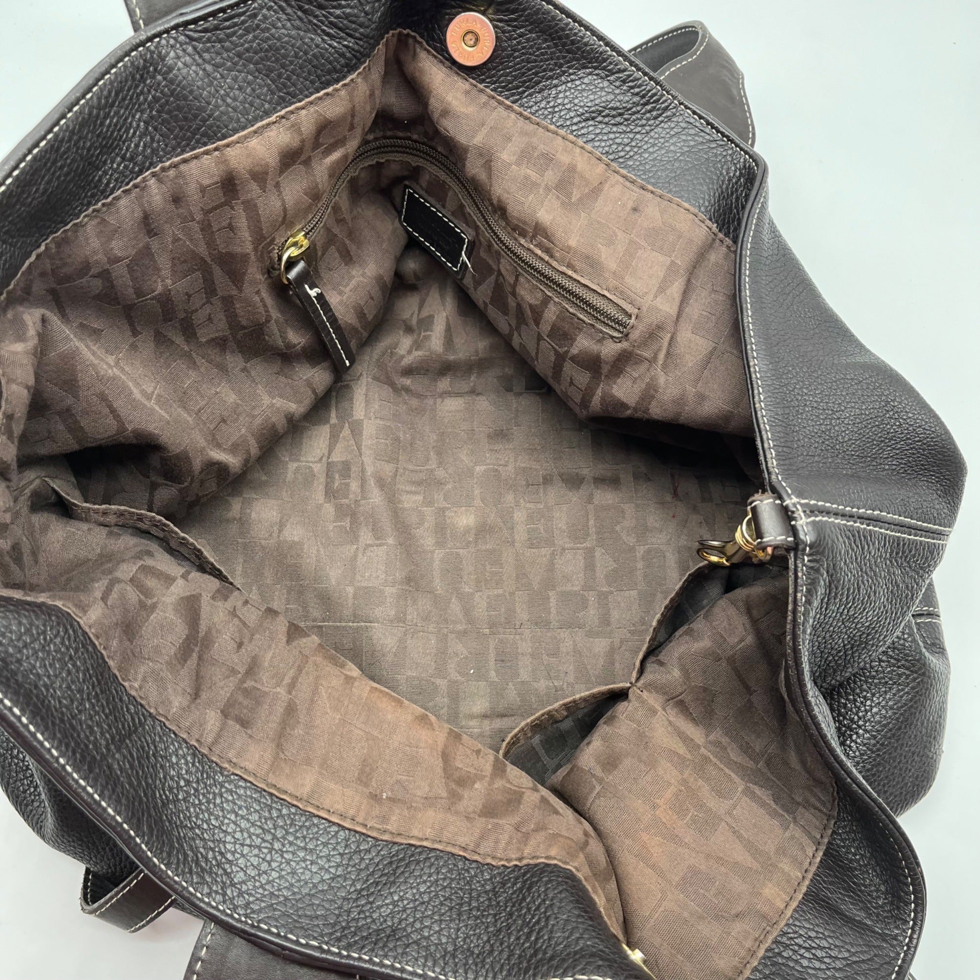 Furla Dark Brown Leather Hobo Shoulder Bag