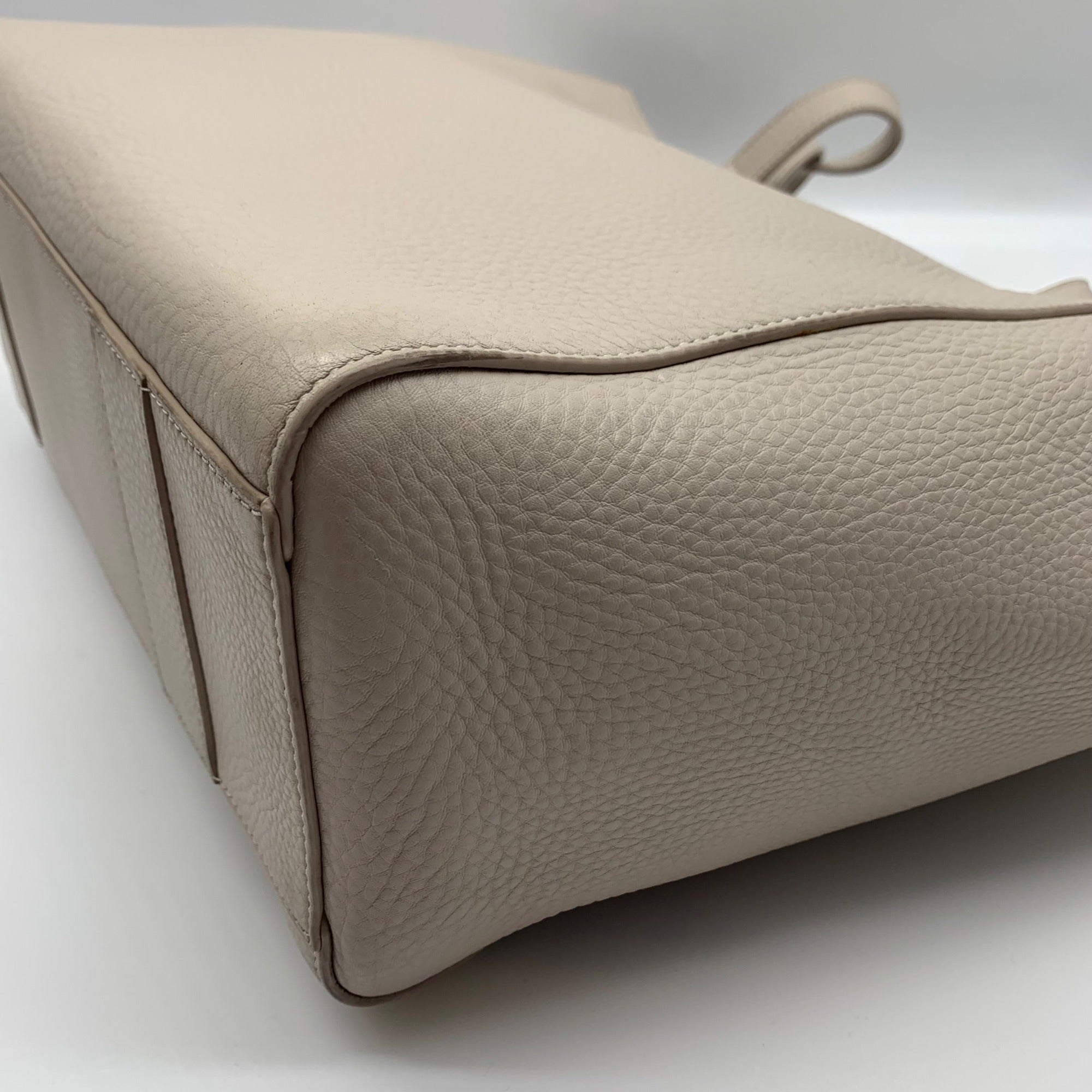 Dagne Dover Beige Leather Computer Tote Bag