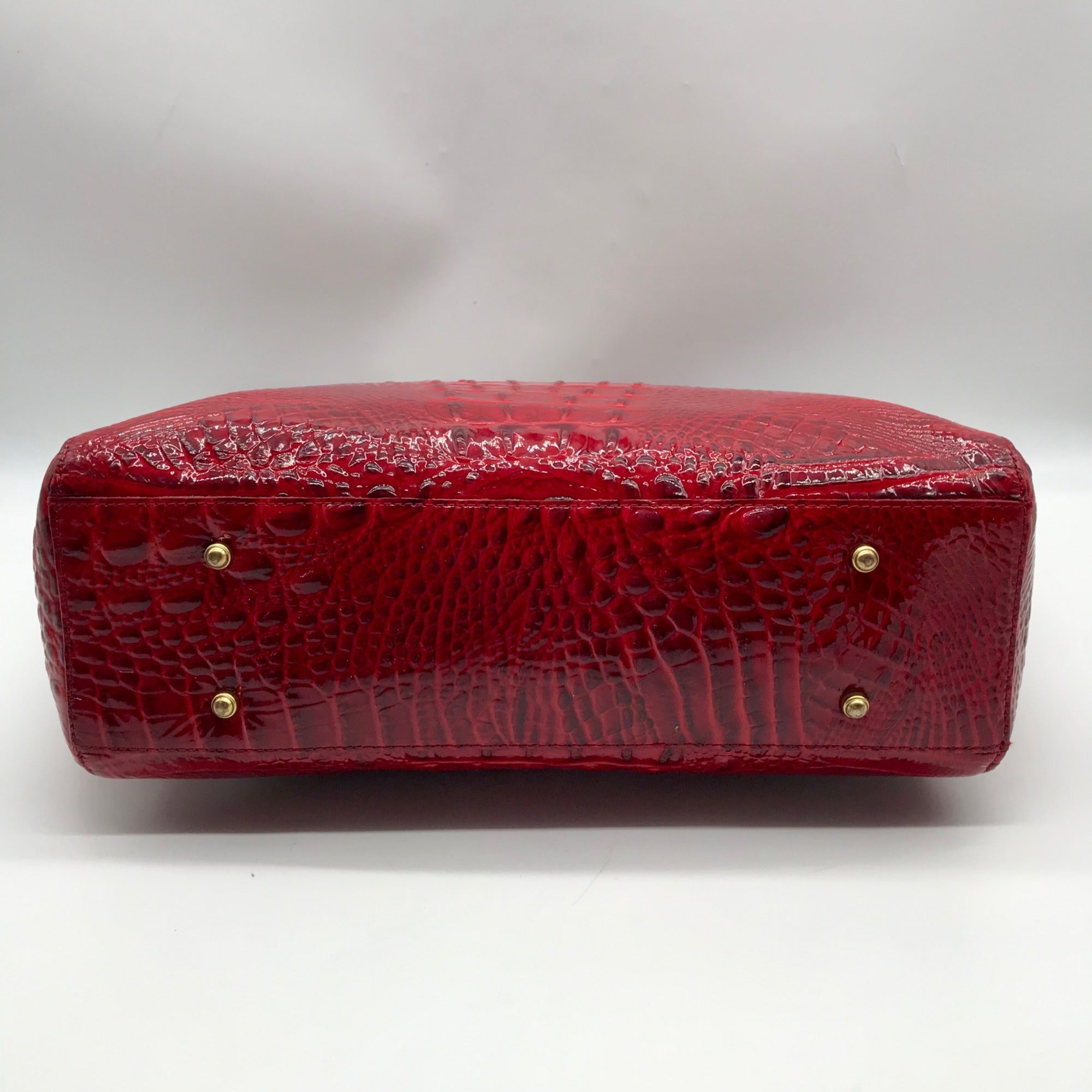 Brahmin Regal Red Mebourne Croc Embossed Asher Tote