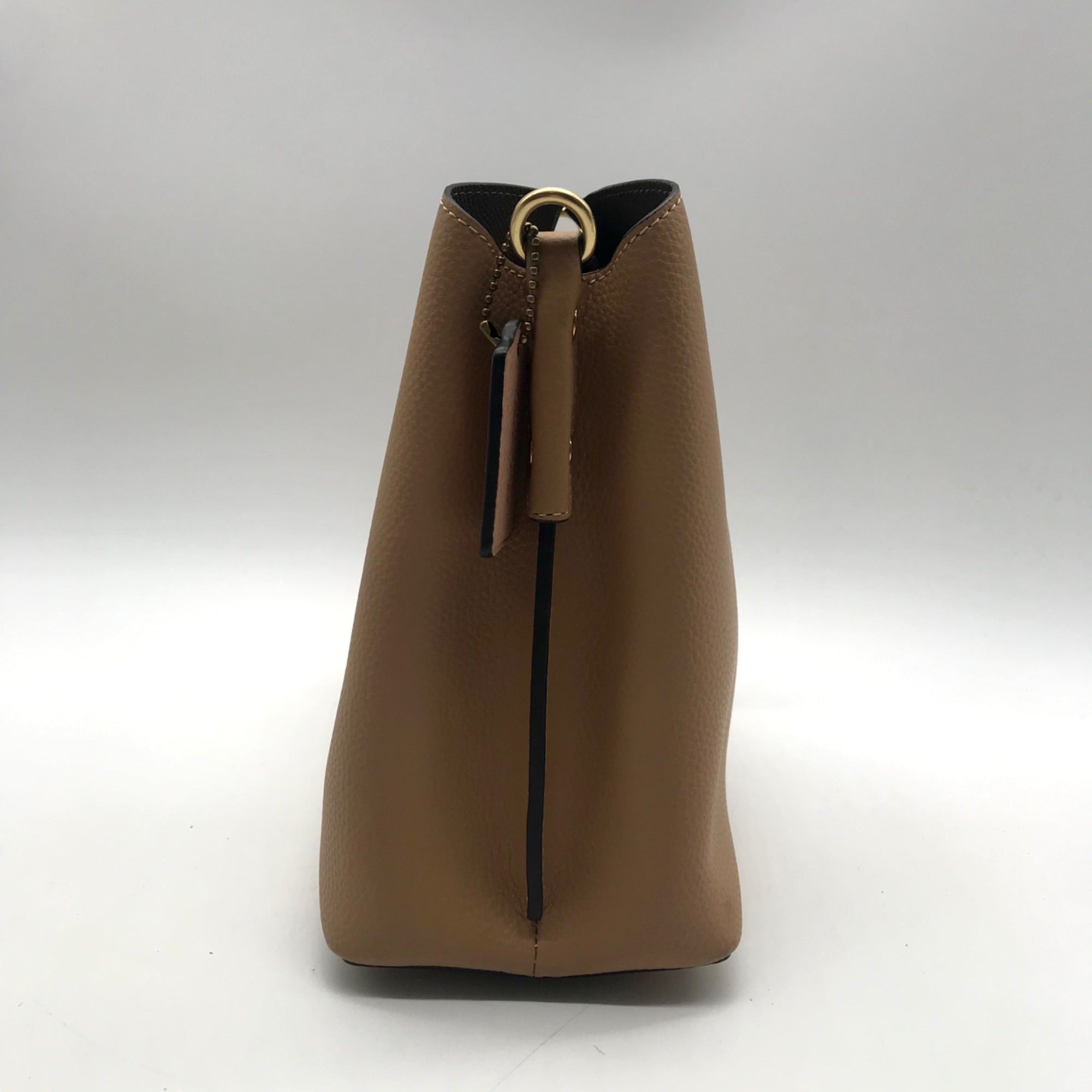 Coach Tan Pebbled Leather Charlie Bucket Bag