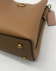 Coach Tan Pebbled Leather Charlie Bucket Bag
