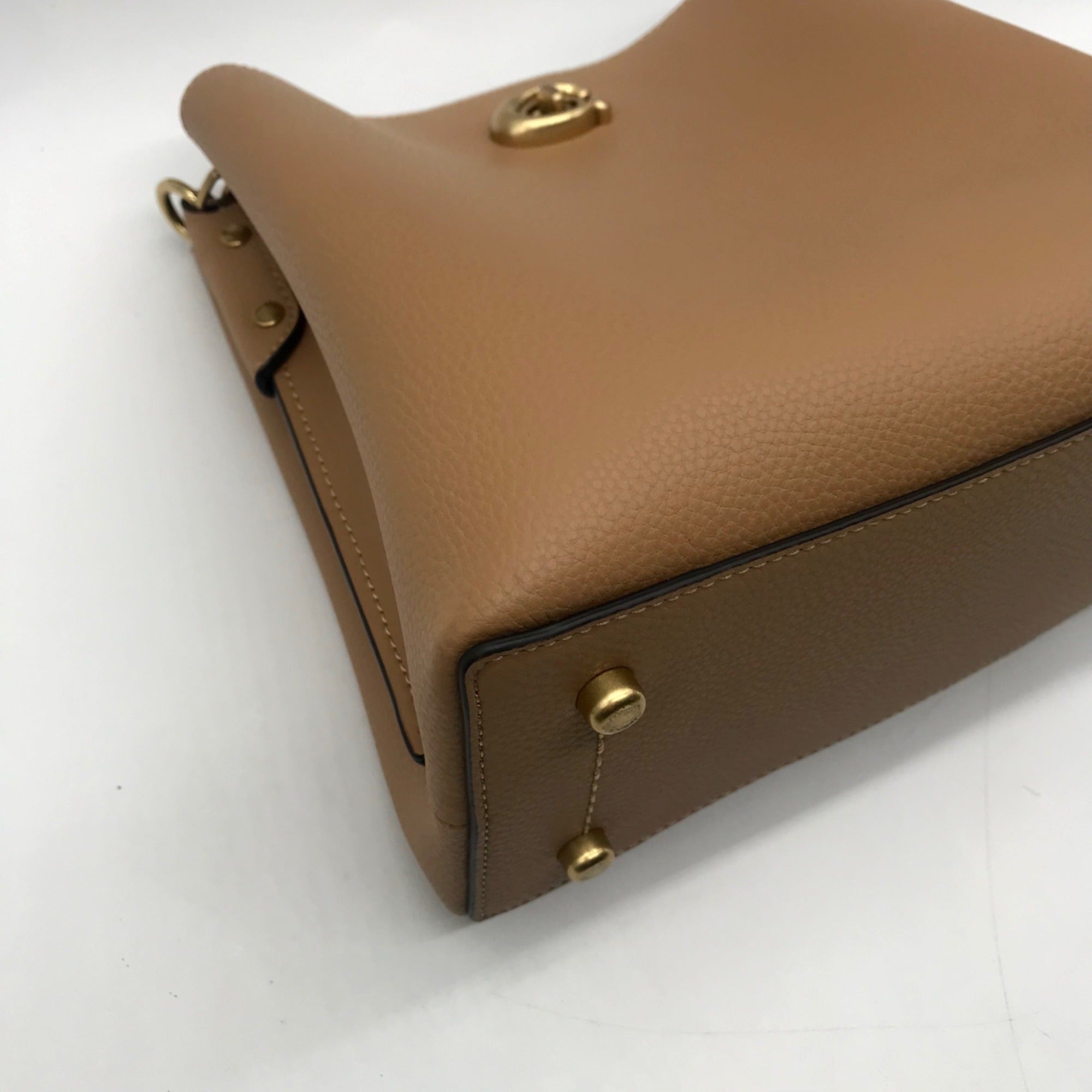 Coach Tan Pebbled Leather Charlie Bucket Bag