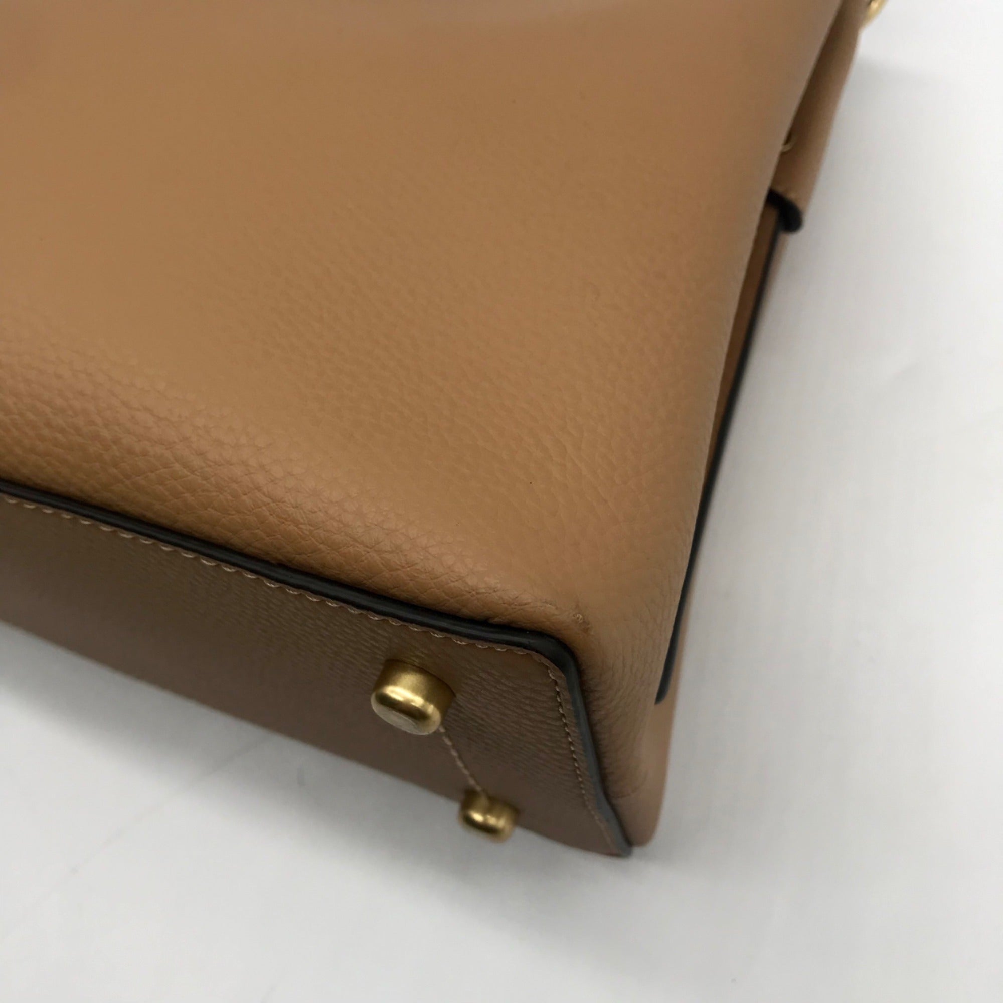 Coach Tan Pebbled Leather Charlie Bucket Bag