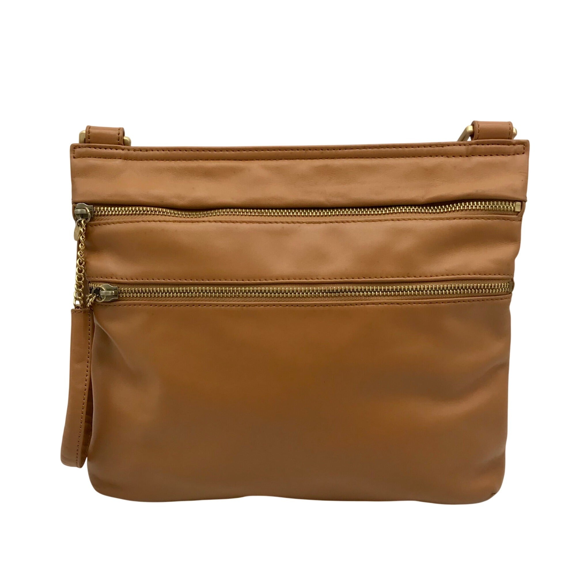Hobo Caramel Double Zip Crossbody Bag