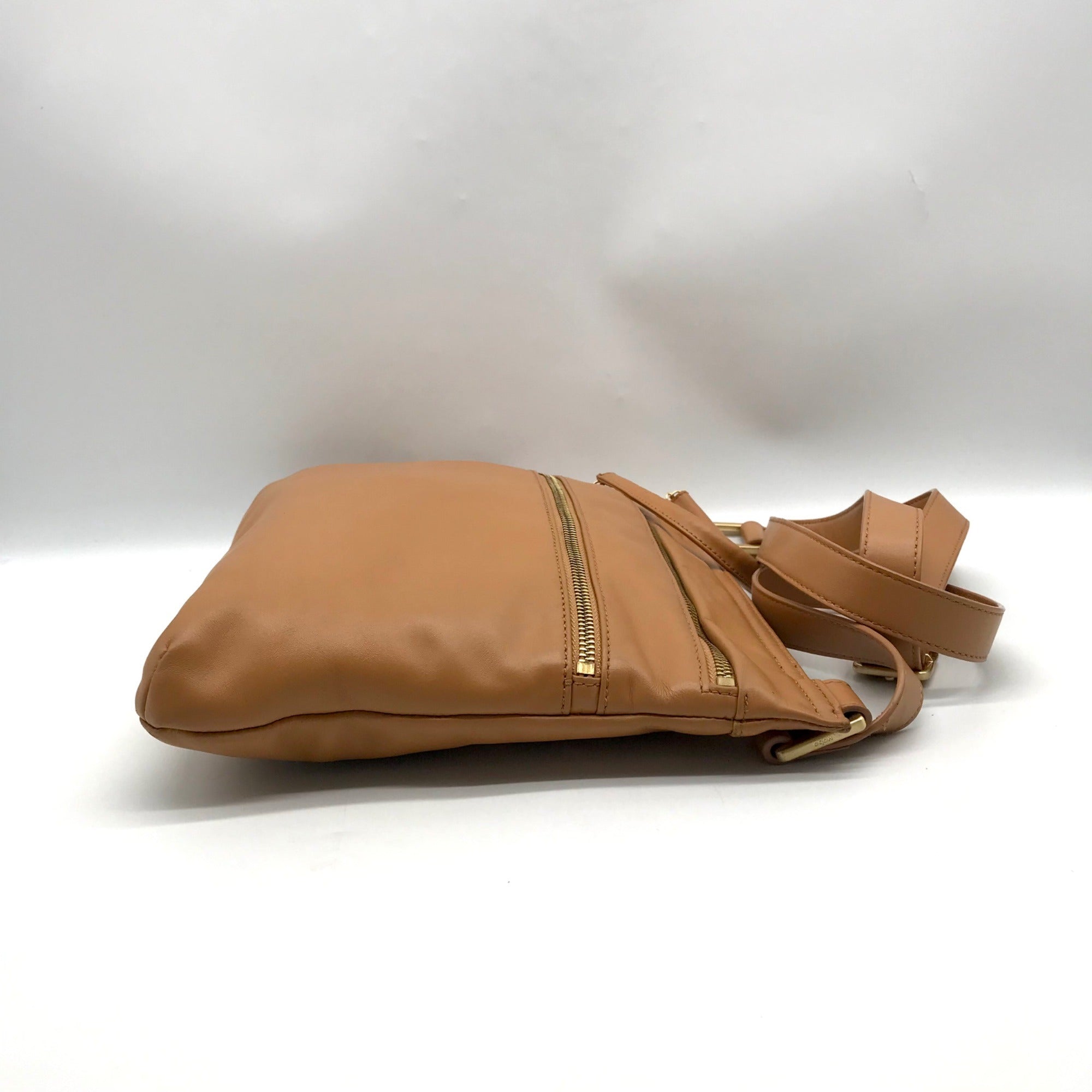Hobo Caramel Double Zip Crossbody Bag