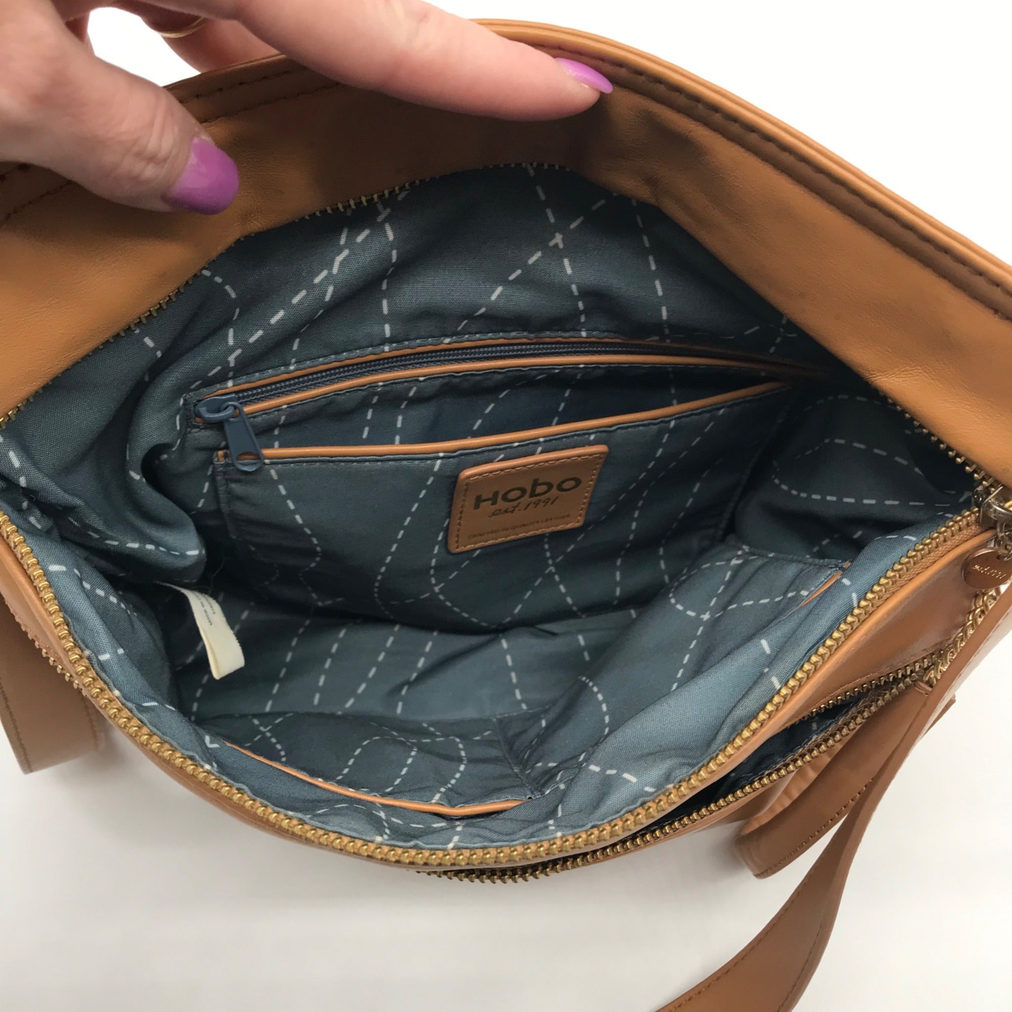Hobo Caramel Double Zip Crossbody Bag