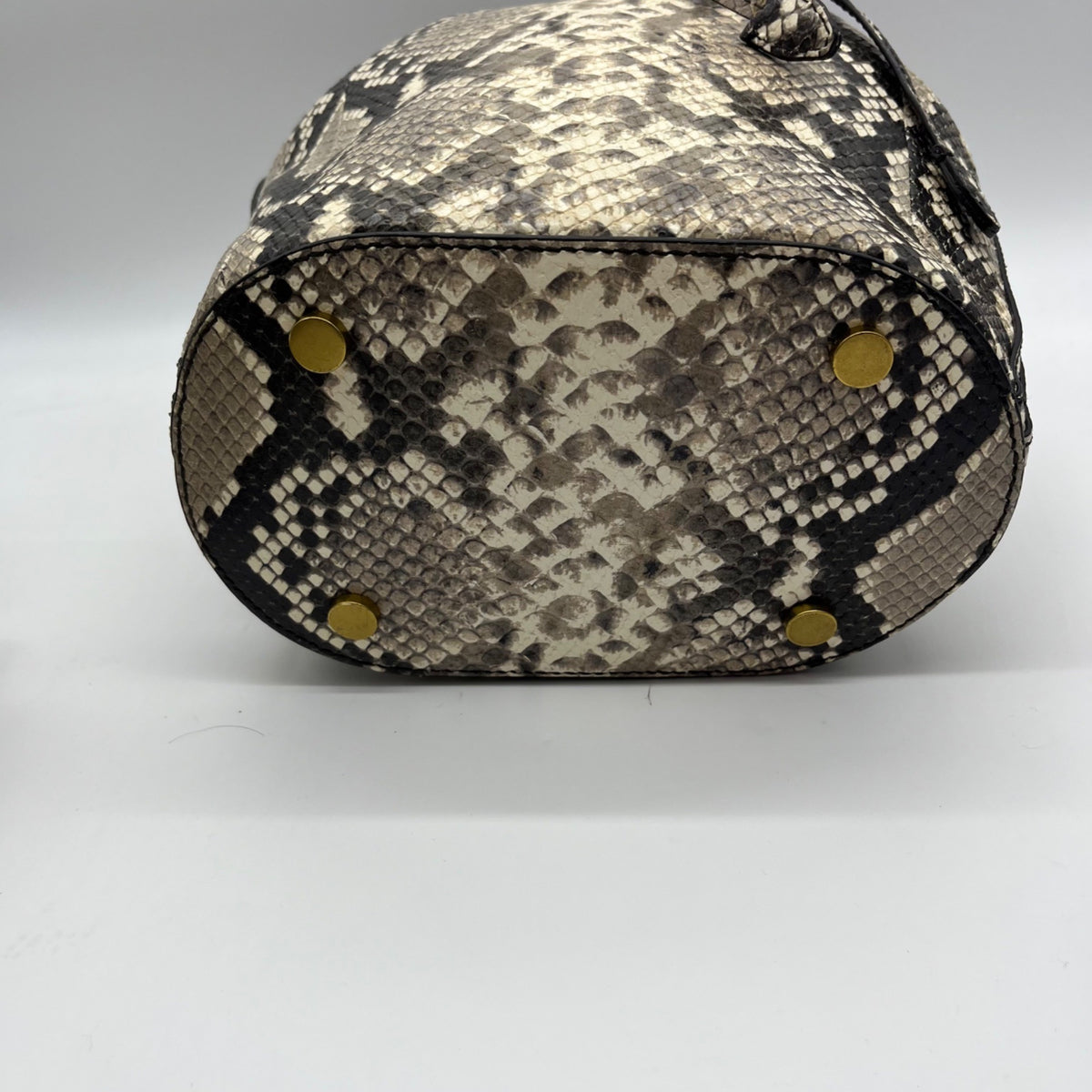 Michael Kors Snake-Embossed Leather Drawstring Bucket Bag