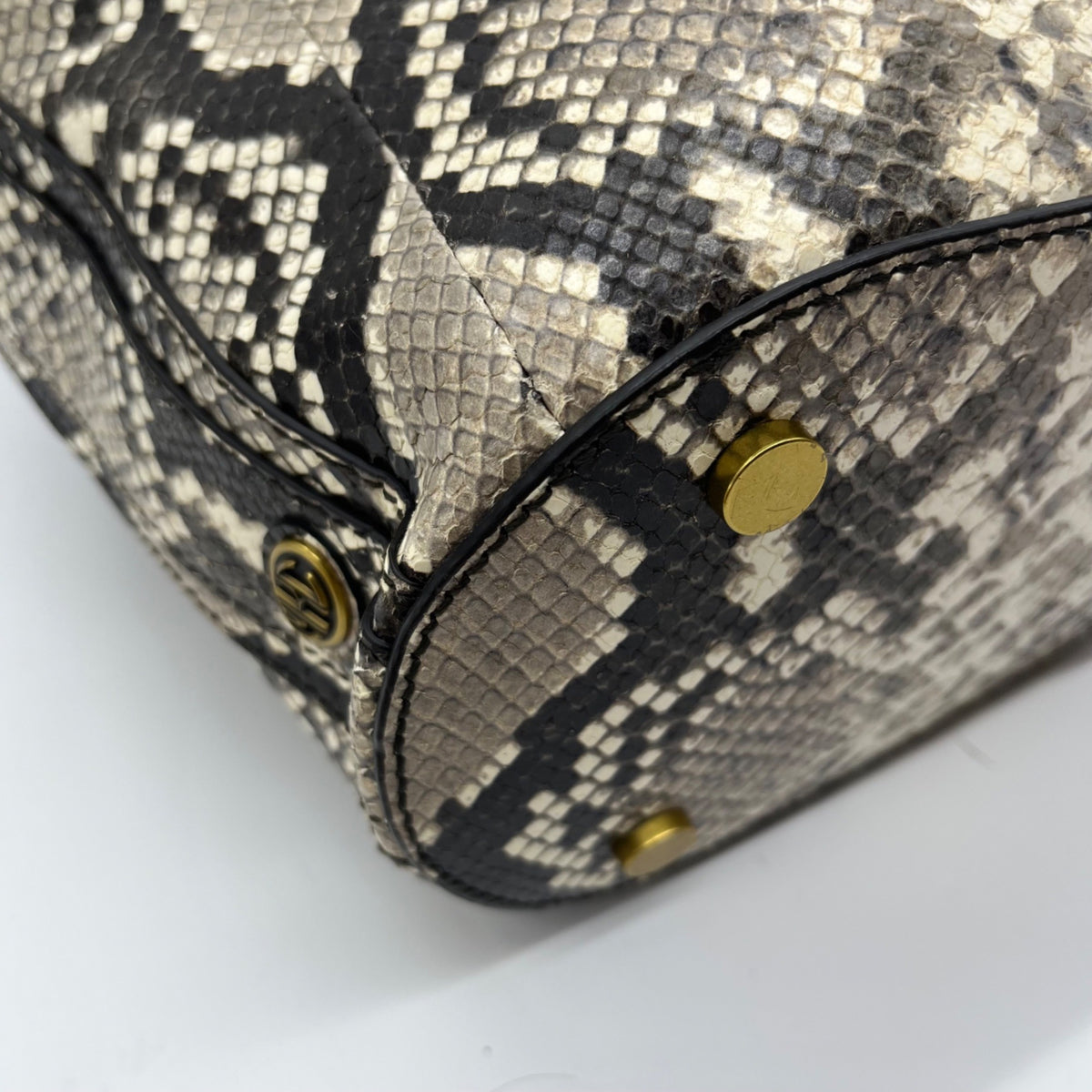 Michael Kors Snake-Embossed Leather Drawstring Bucket Bag