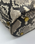 Michael Kors Snake-Embossed Leather Drawstring Bucket Bag