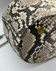 Michael Kors Snake-Embossed Leather Drawstring Bucket Bag