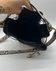Michael Kors Snake-Embossed Leather Drawstring Bucket Bag