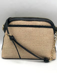 Nanette Lepore Black & Neutral Thea Straw Dome Crossbody & Wallet