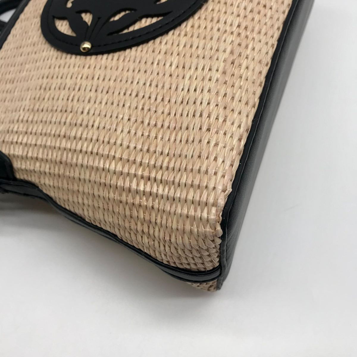 Nanette Lepore Black &amp; Neutral Thea Straw Dome Crossbody &amp; Wallet