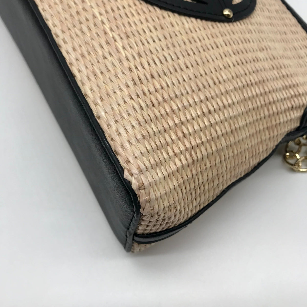 Nanette Lepore Black &amp; Neutral Thea Straw Dome Crossbody &amp; Wallet