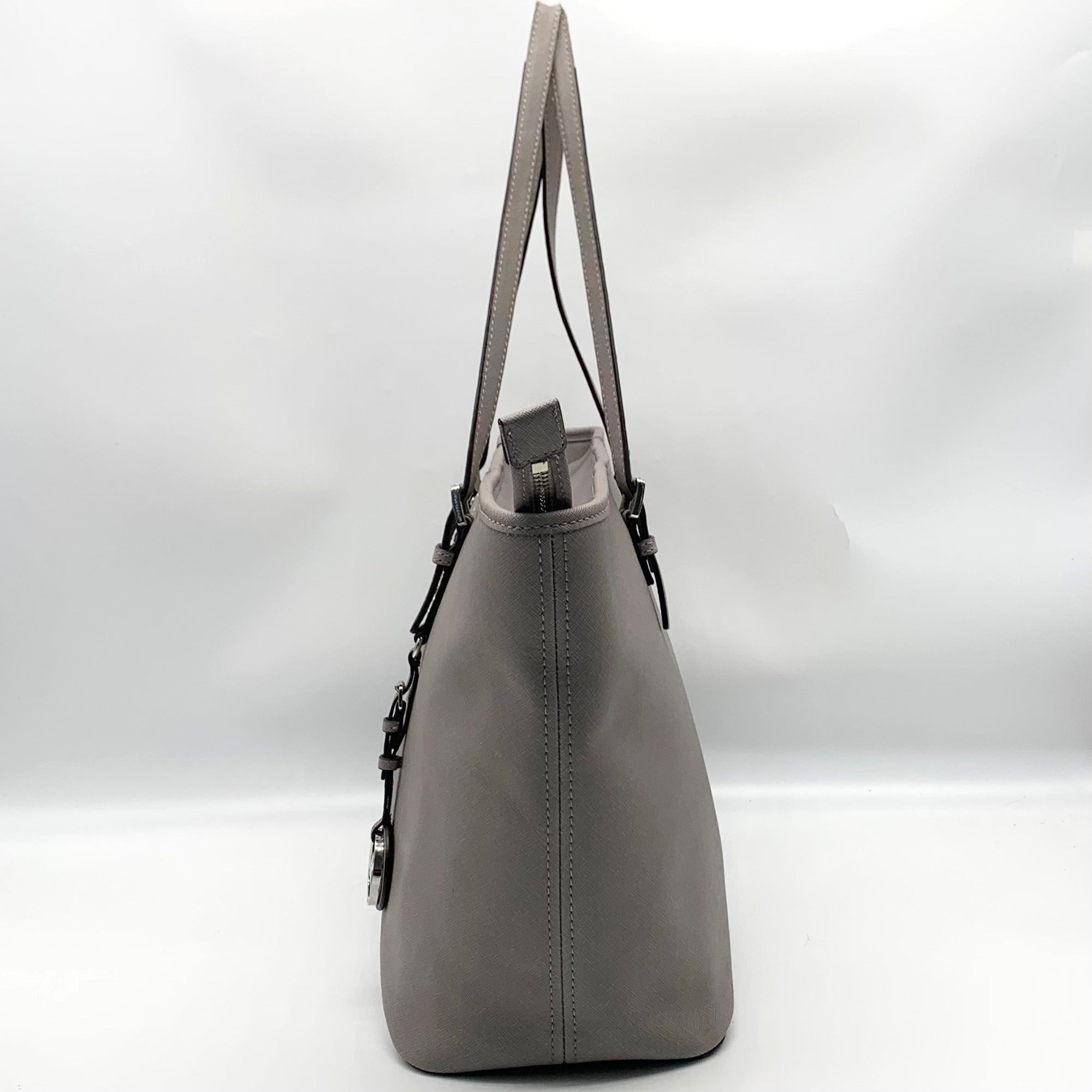 Michael Kors Gray Leather Jet Set Travel TZ Tote