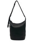 Brighton Black Leather Crossbody Bucket Bag