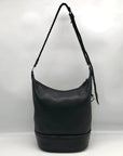 Brighton Black Leather Crossbody Bucket Bag