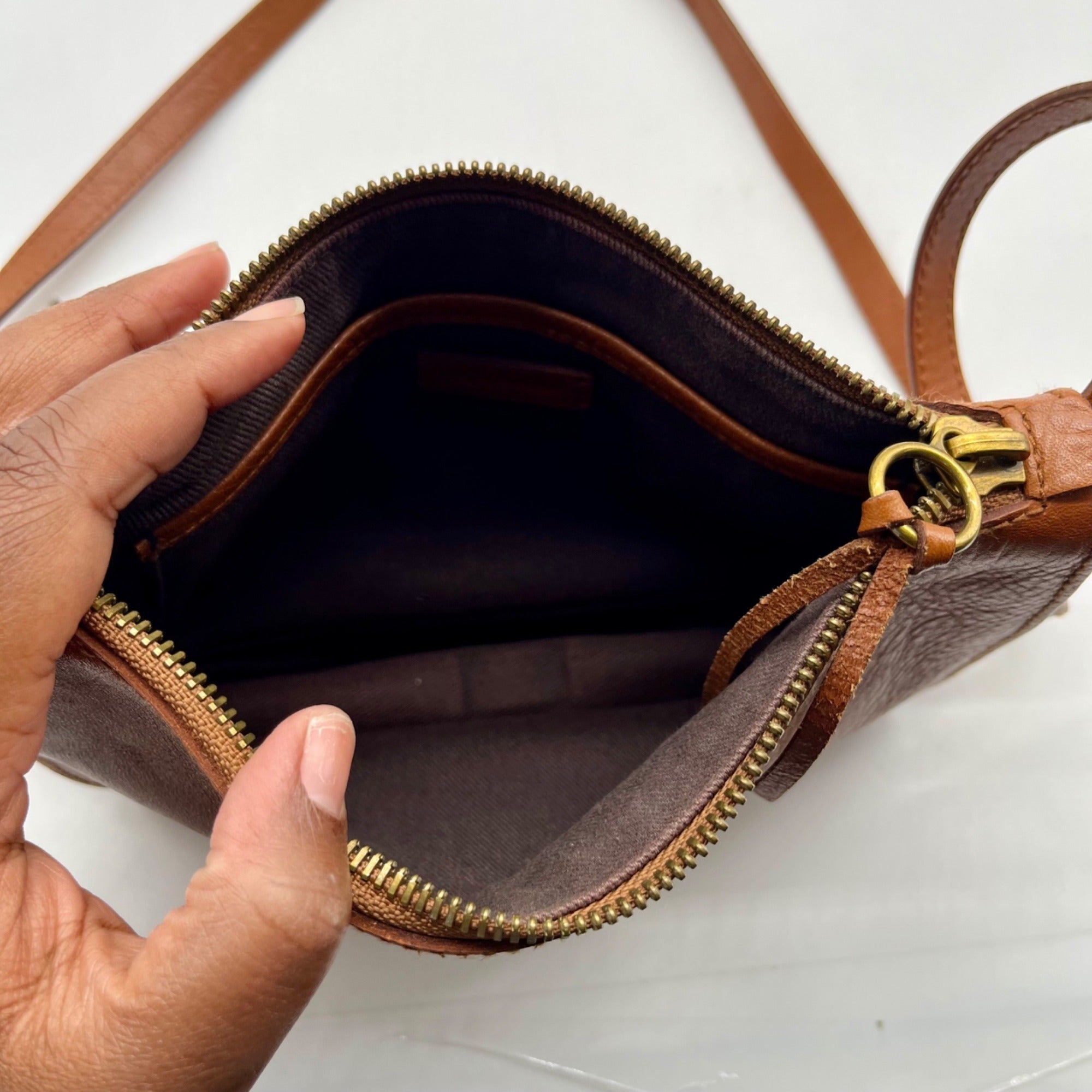 Madewell Brown Leather Crossbody Bag