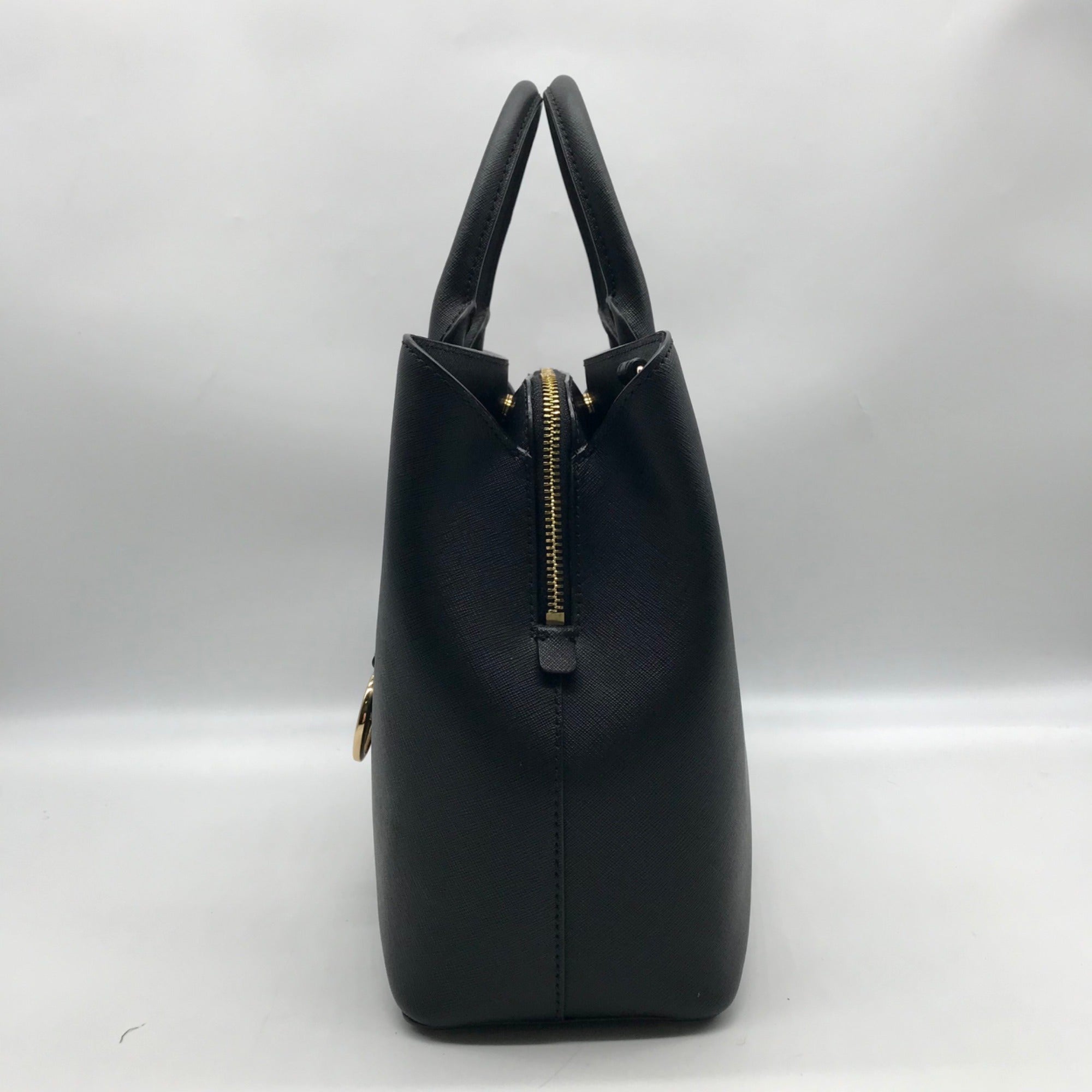Michael Kors Black Saffiano Leather Middle Zip Savannah Convertible Tote