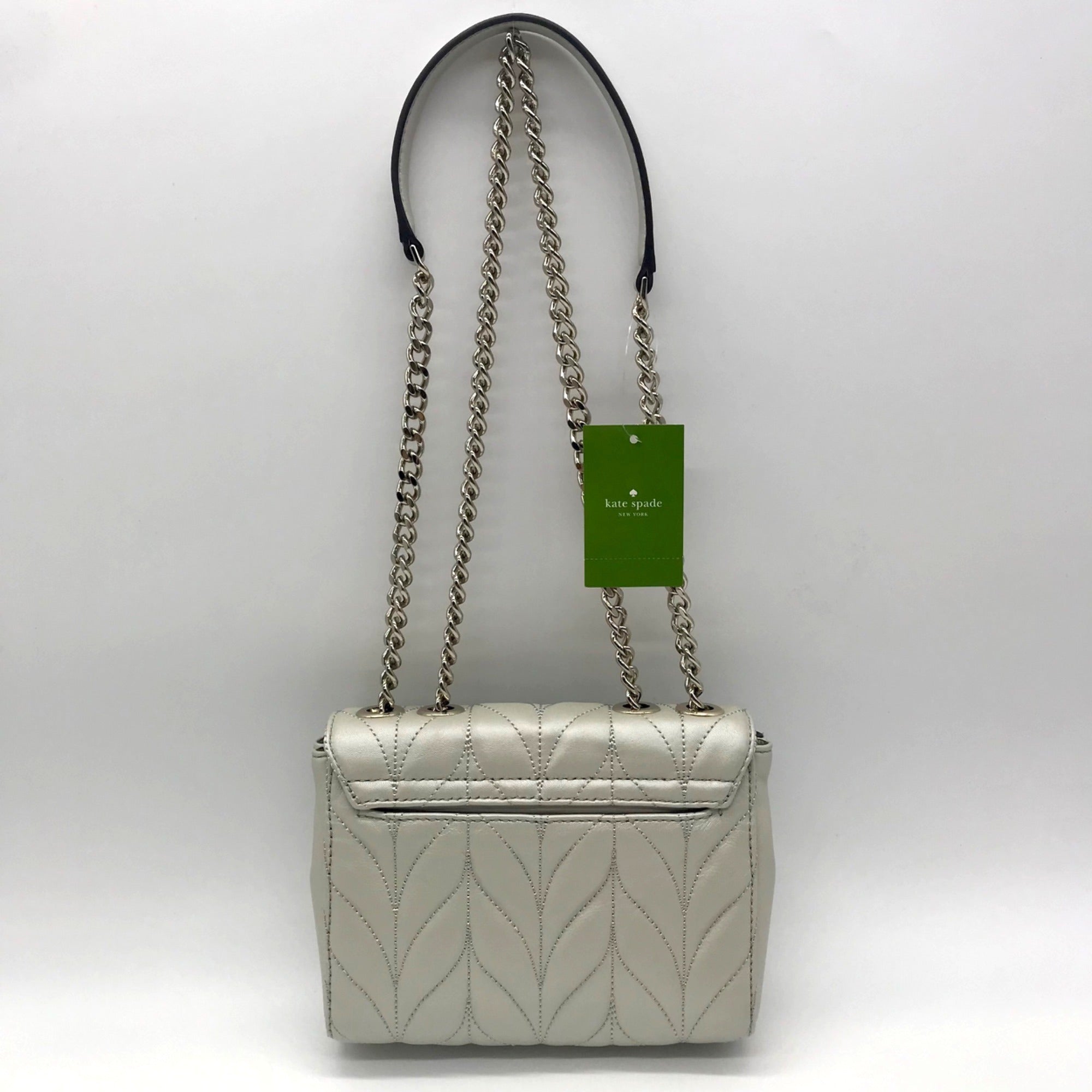 Kate Spade Optic White Leather Quilted Convertible Shoulder Bag