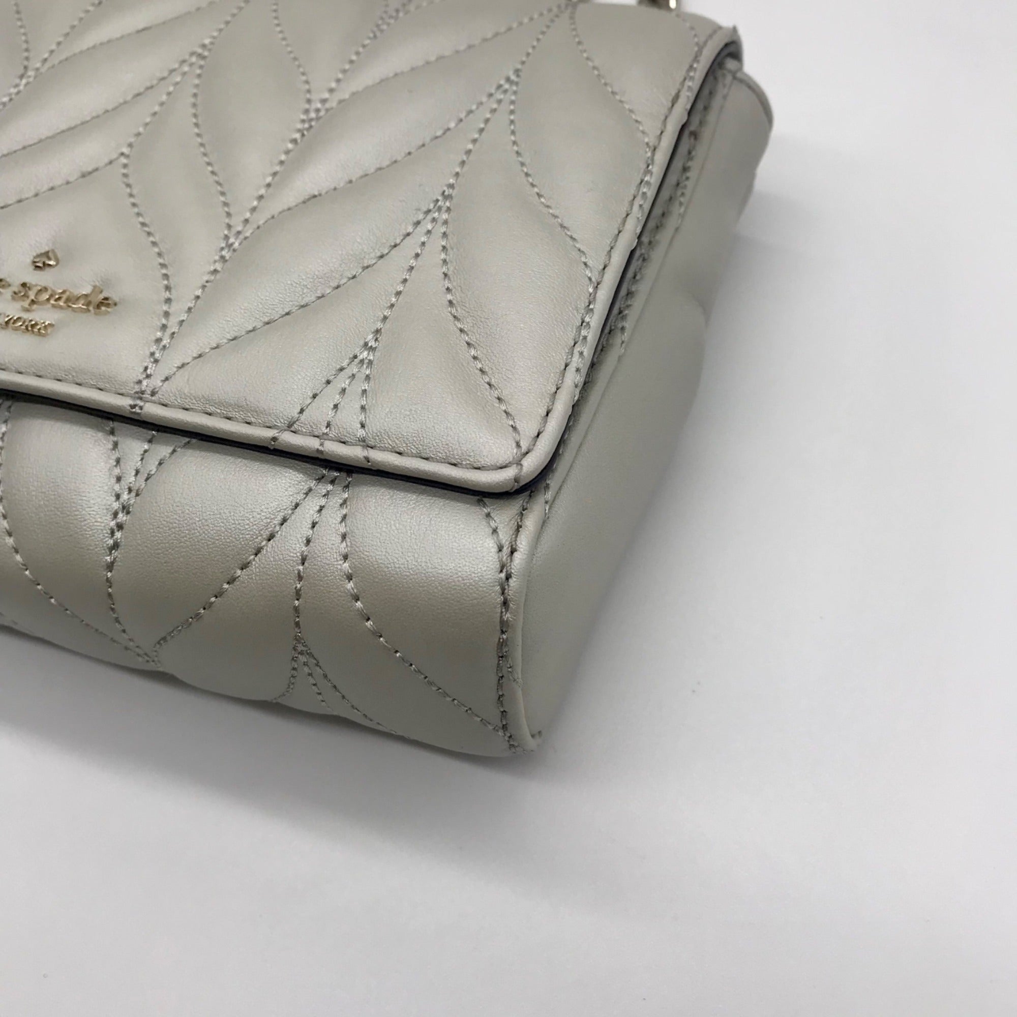 Kate Spade Optic White Leather Quilted Convertible Shoulder Bag