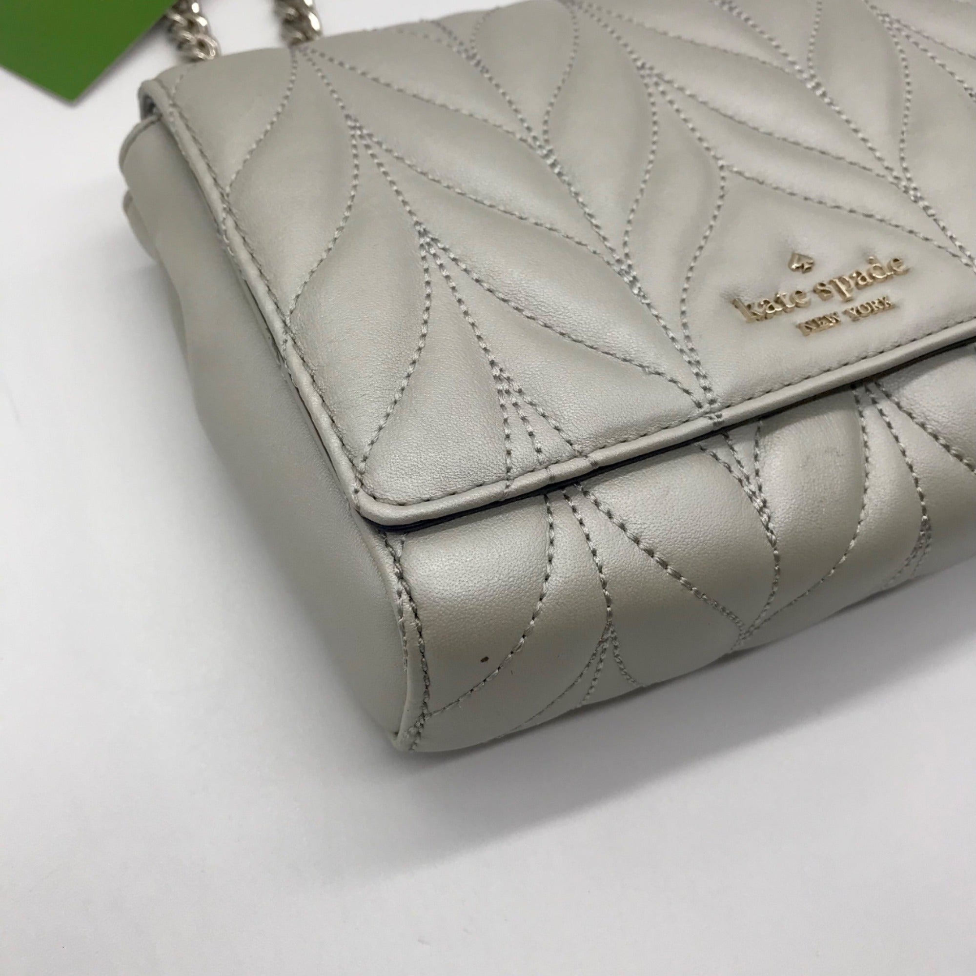 Kate Spade Optic White Leather Quilted Convertible Shoulder Bag