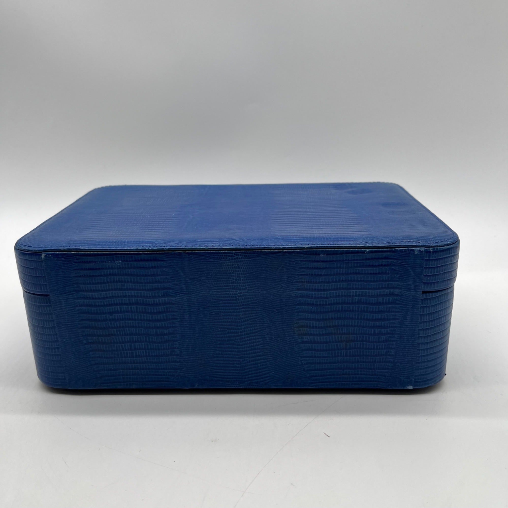 Scully &amp; Scully royal blue Handmade Italian Leather Jewelry Box