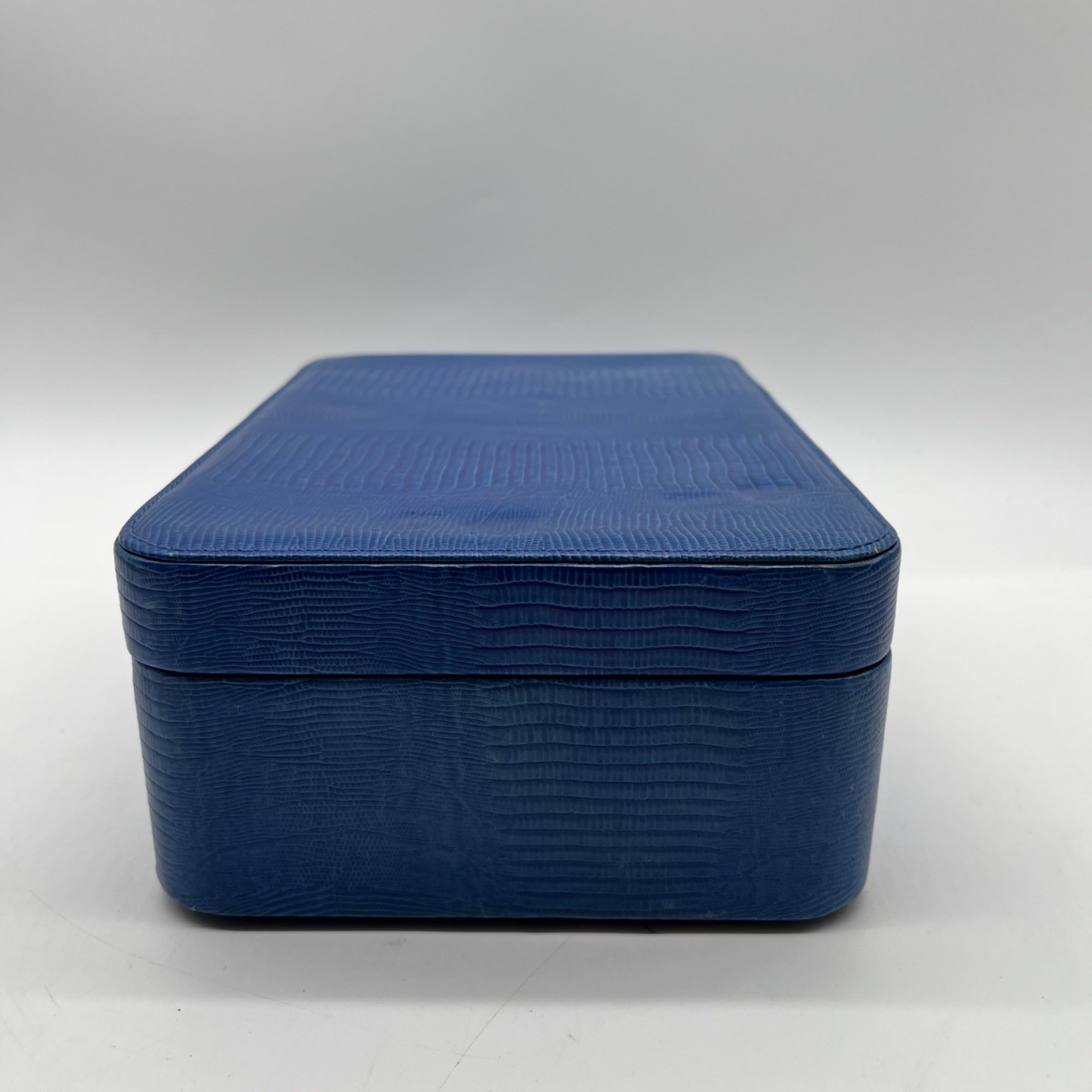 Scully &amp; Scully royal blue Handmade Italian Leather Jewelry Box