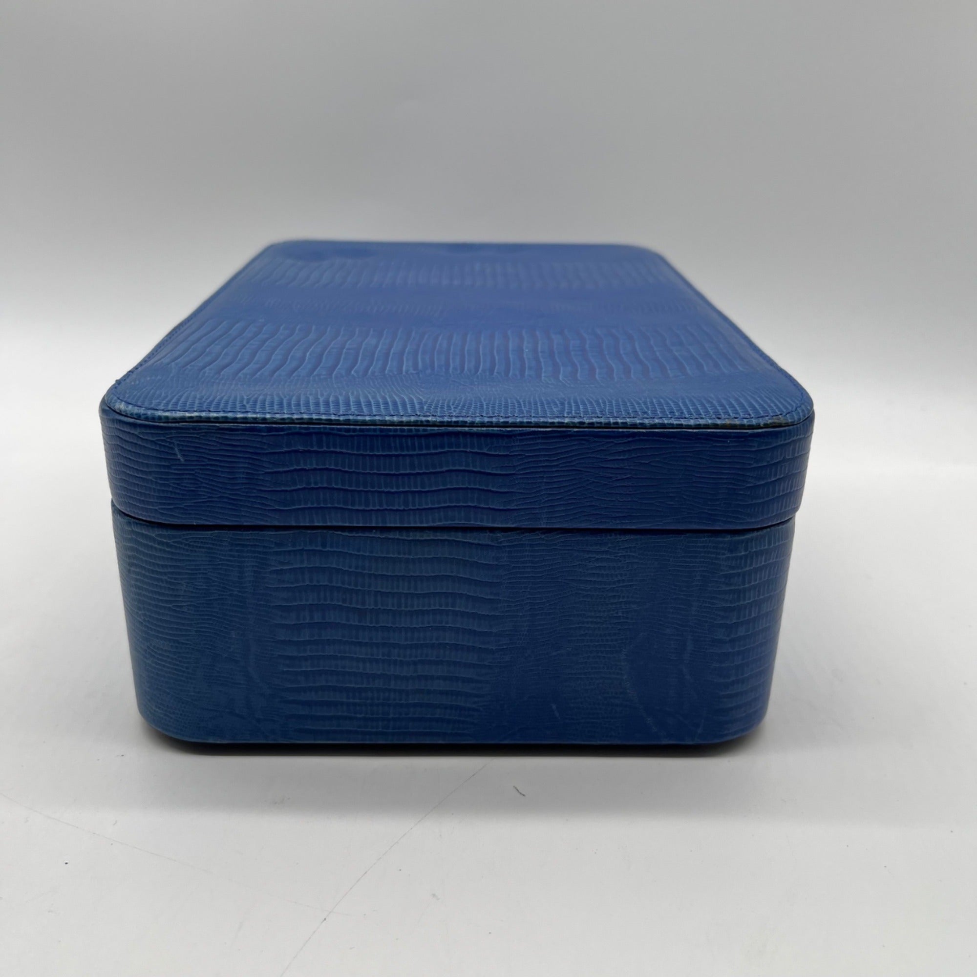 Scully &amp; Scully royal blue Handmade Italian Leather Jewelry Box