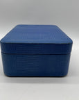 Scully & Scully royal blue Handmade Italian Leather Jewelry Box
