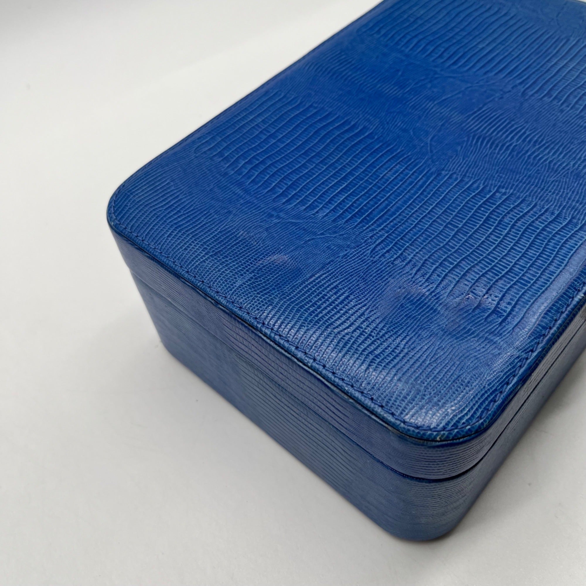 Scully &amp; Scully royal blue Handmade Italian Leather Jewelry Box