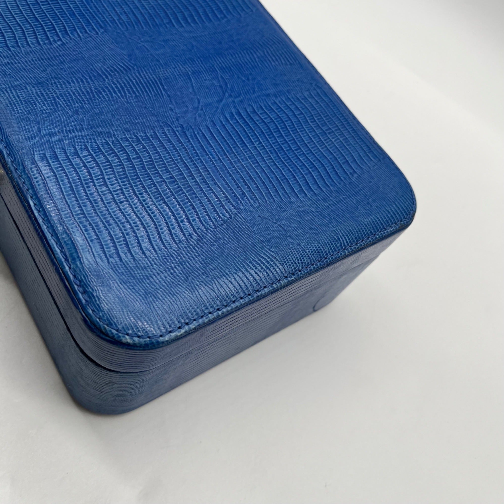 Scully &amp; Scully royal blue Handmade Italian Leather Jewelry Box