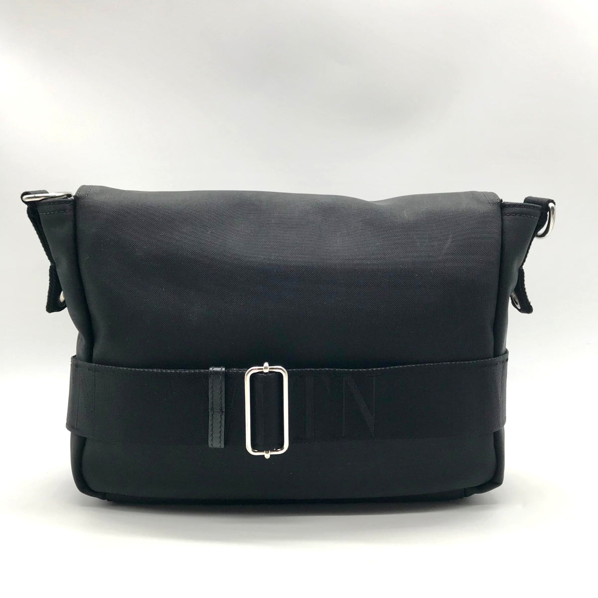 Valentino Garavani Black Nylon Messenger Crossbody Bag