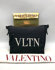 Valentino Garavani Black Nylon Messenger Crossbody Bag