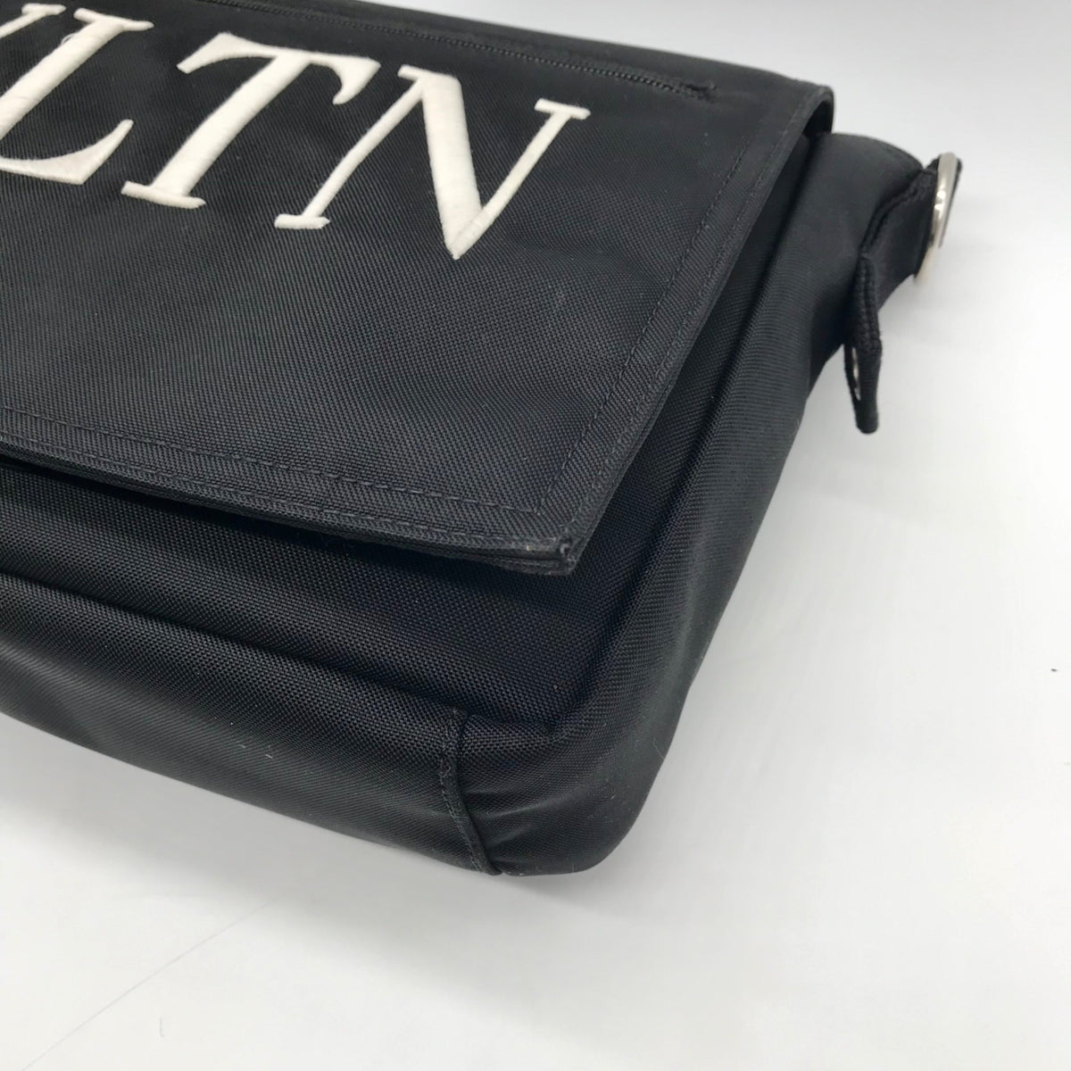 Valentino Garavani Black Nylon Messenger Crossbody Bag