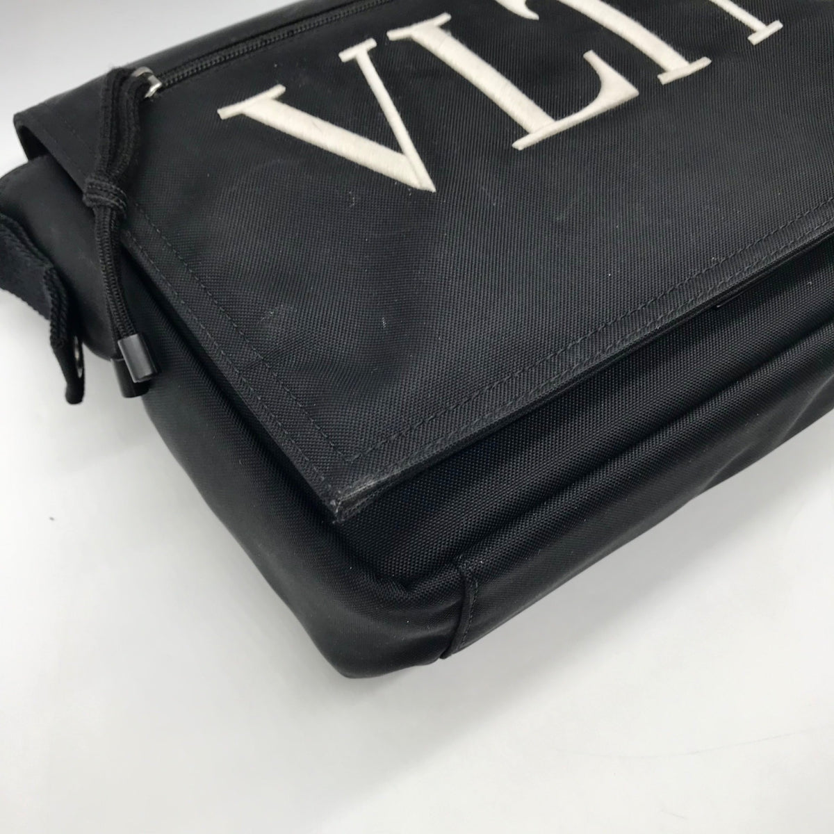 Valentino Garavani Black Nylon Messenger Crossbody Bag