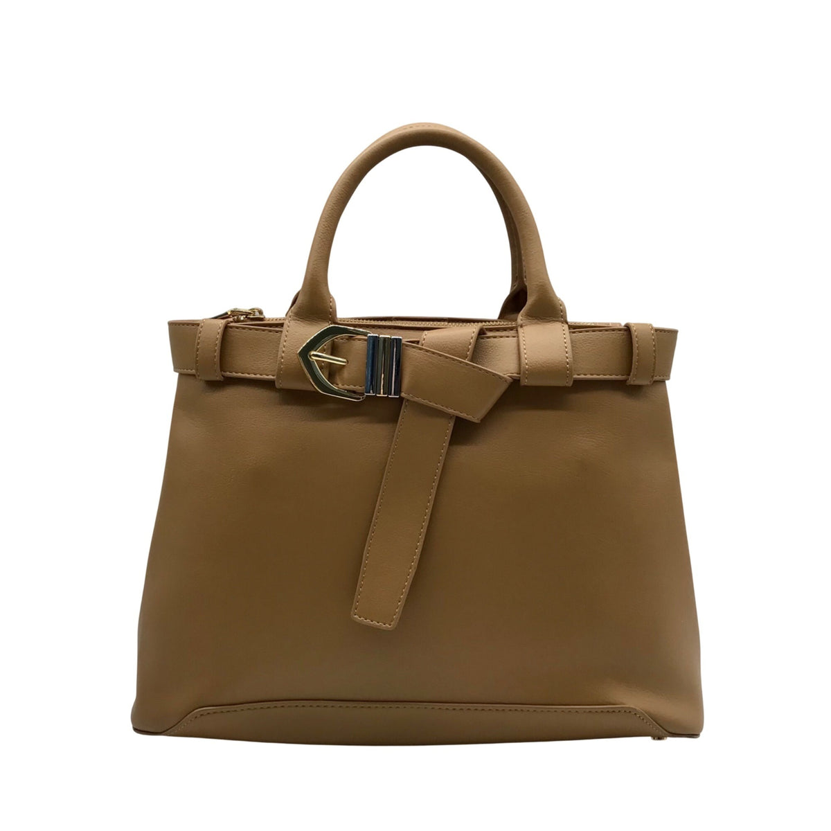 International Concepts Camel Brown Faux Leather Satchel