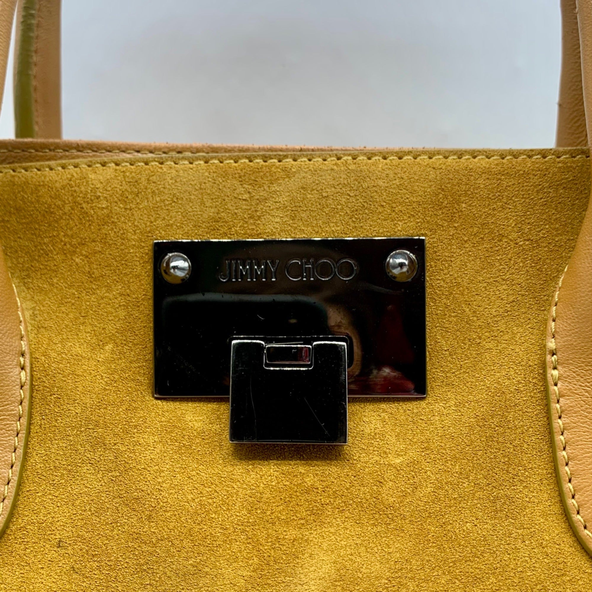 Jimmy Choo Mustard Yellow Suede Riley Tote