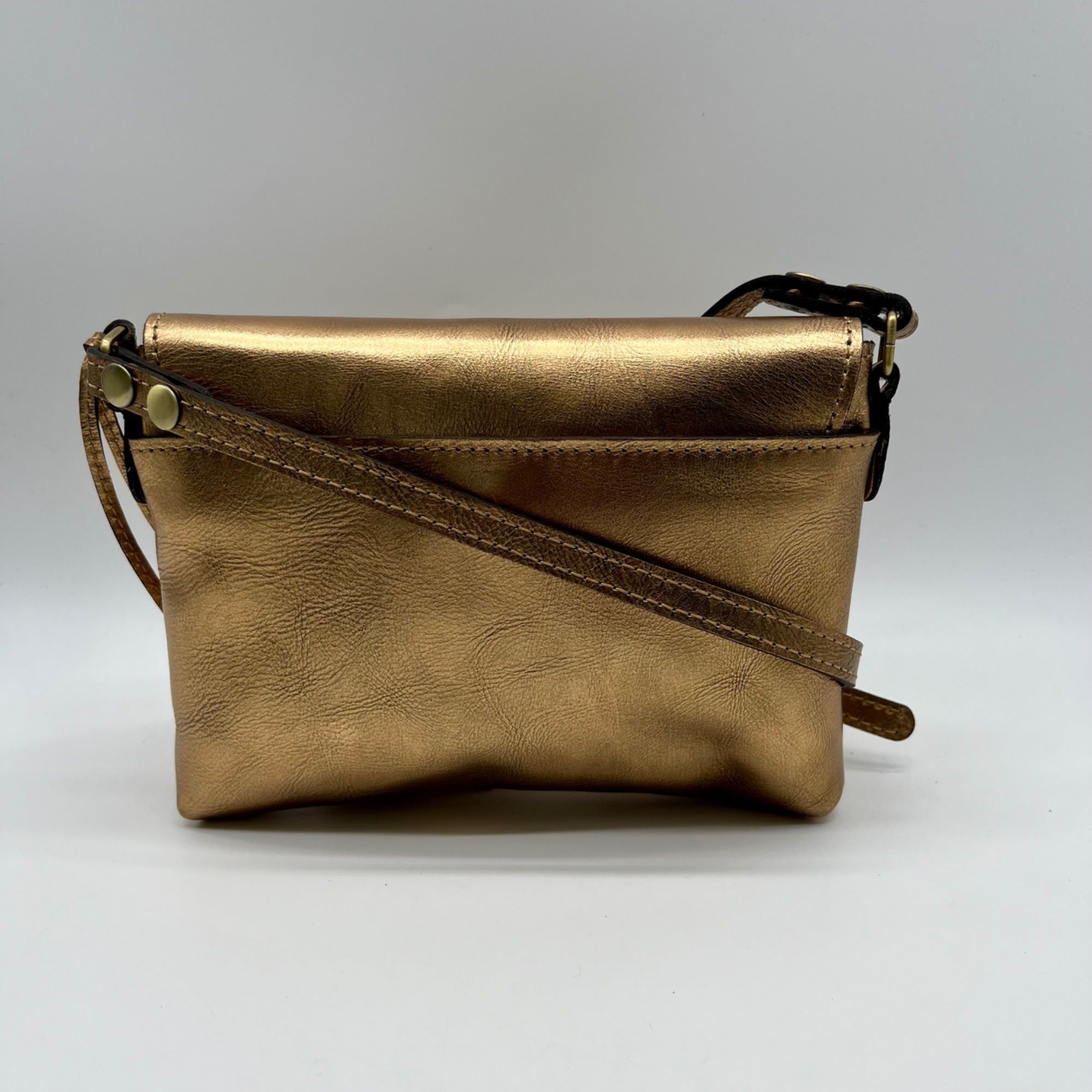 Patricia Nash Metallic Bronze Leather Crossbody