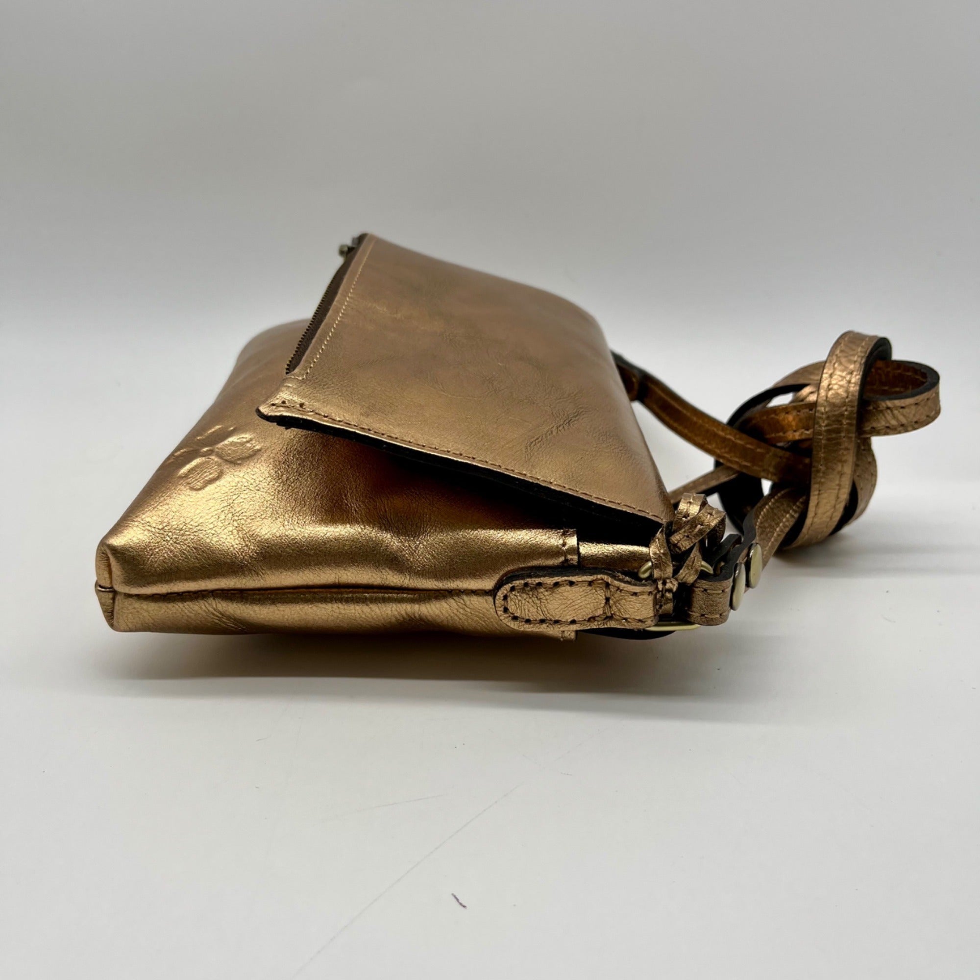 Patricia Nash Metallic Bronze Leather Crossbody