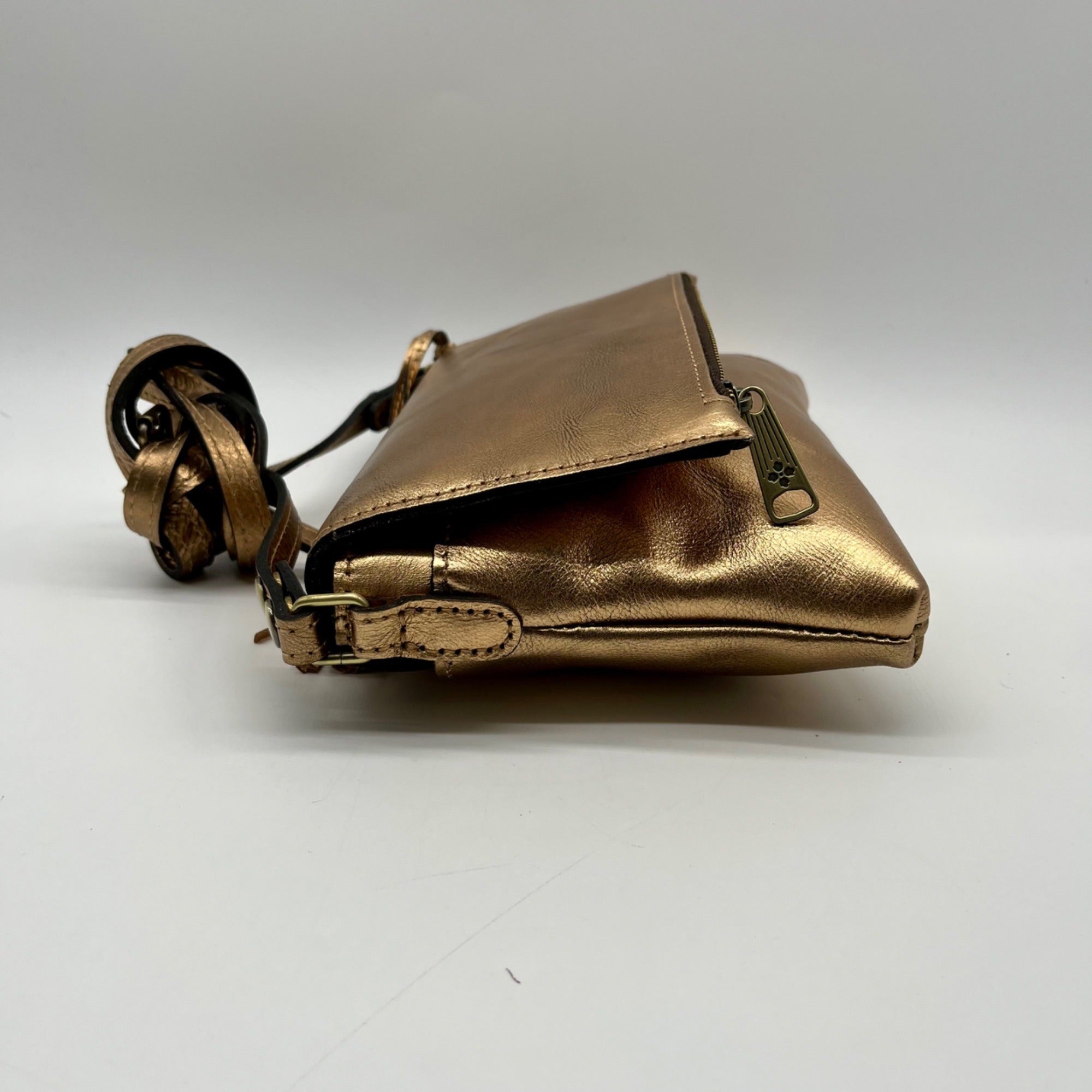 Patricia Nash Metallic Bronze Leather Crossbody