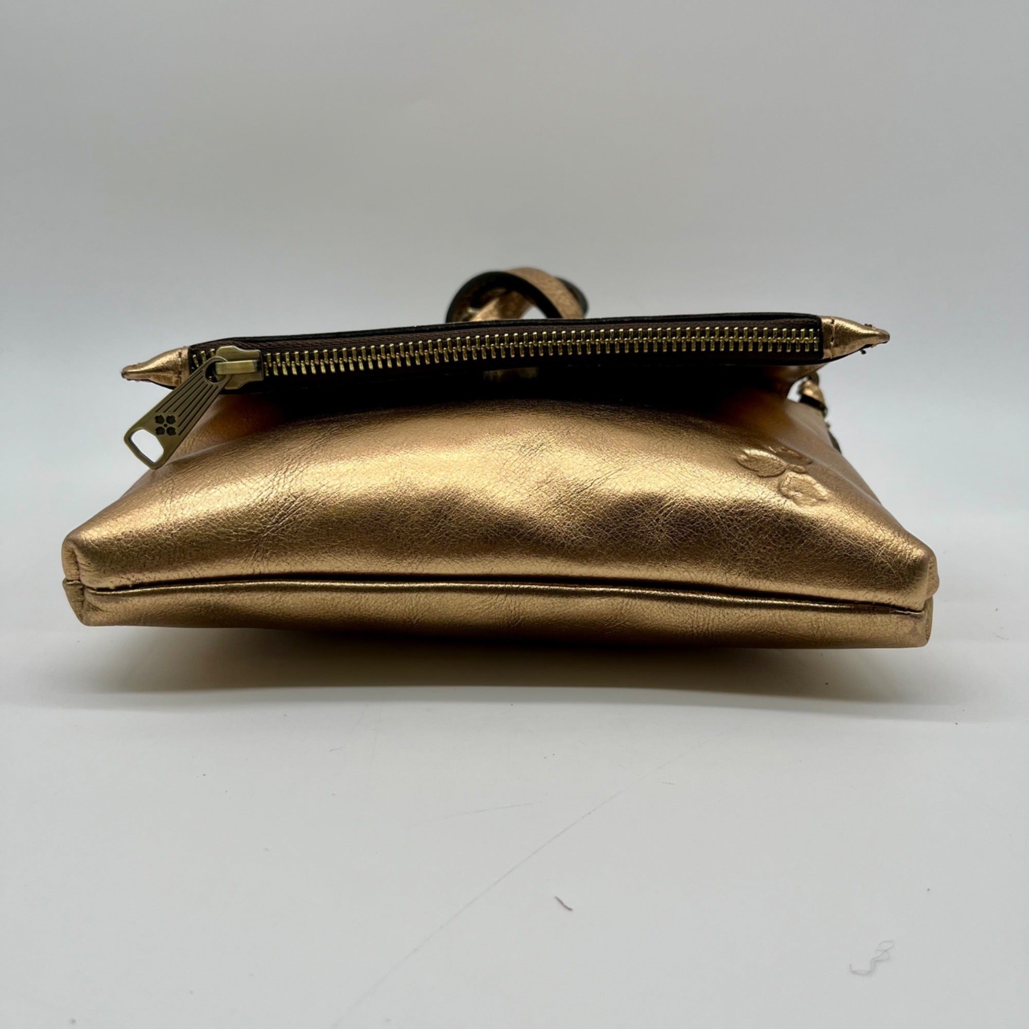 Patricia Nash Metallic Bronze Leather Crossbody