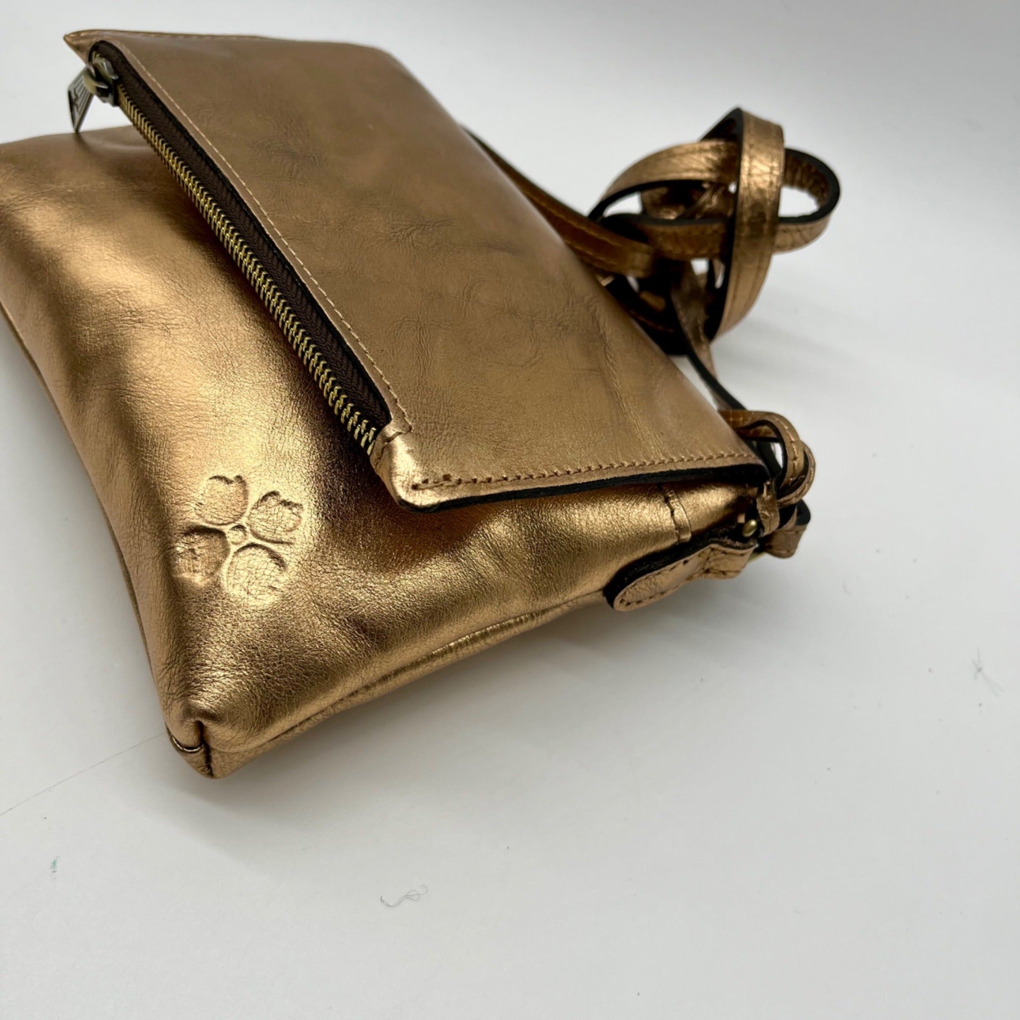 Patricia Nash Metallic Bronze Leather Crossbody