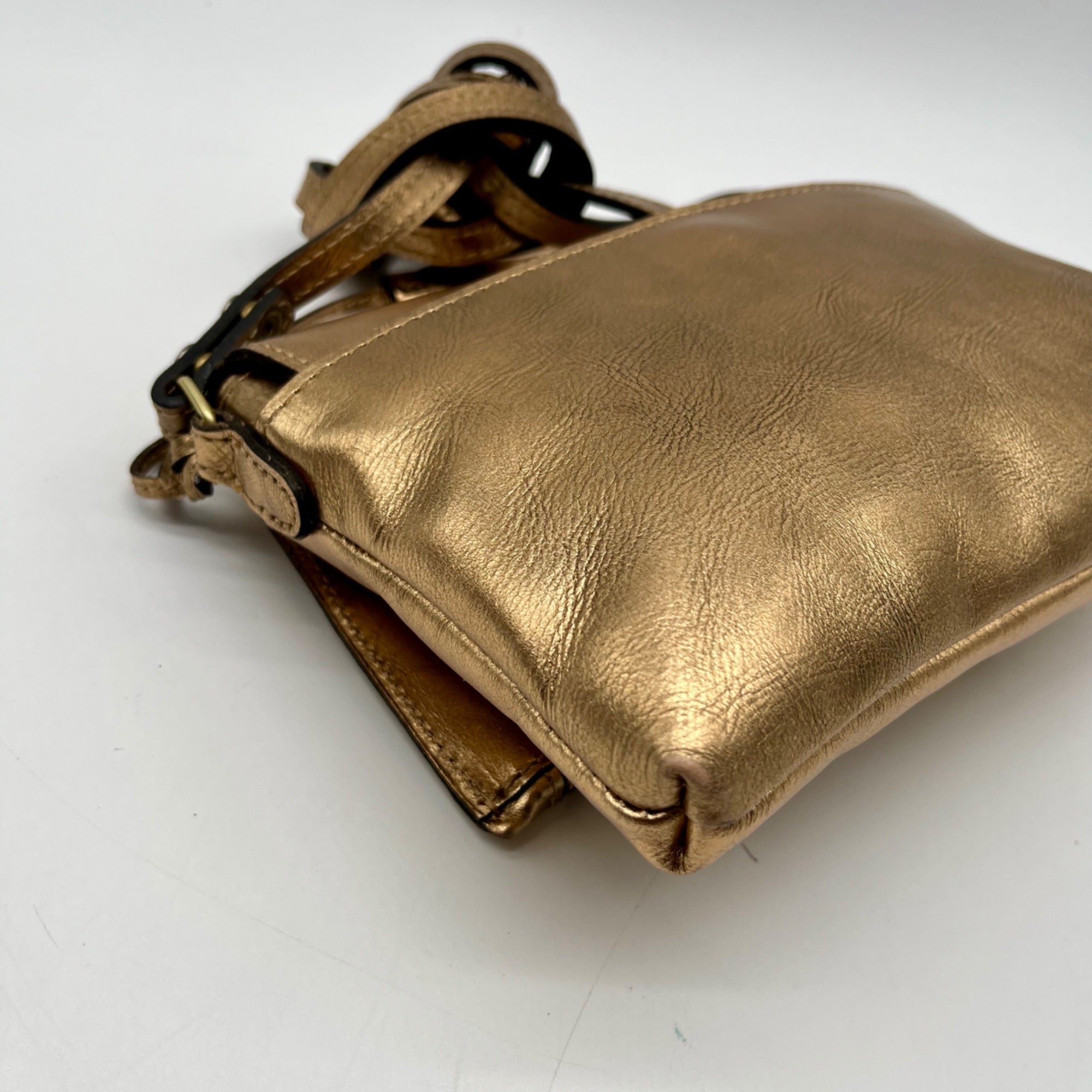 Patricia Nash Metallic Bronze Leather Crossbody