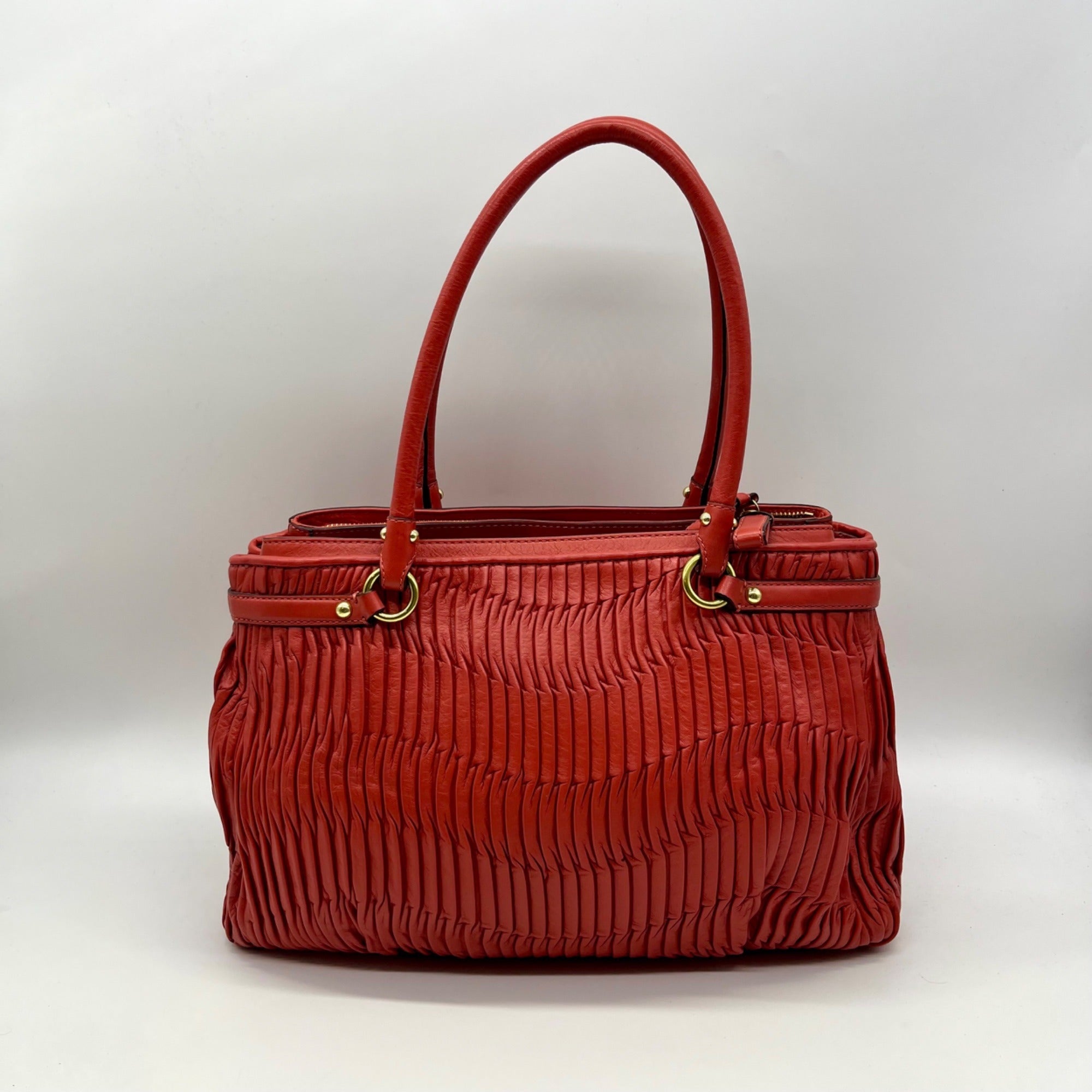 Coach Coral Gathered Leather Satchel Bag-22325